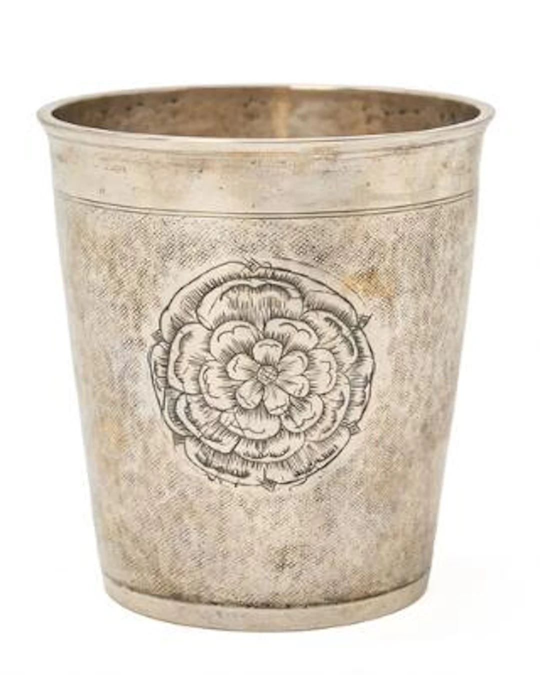 A Danish Baroque snakeskin silver beaker. Maker Daniel Schwartzkopf