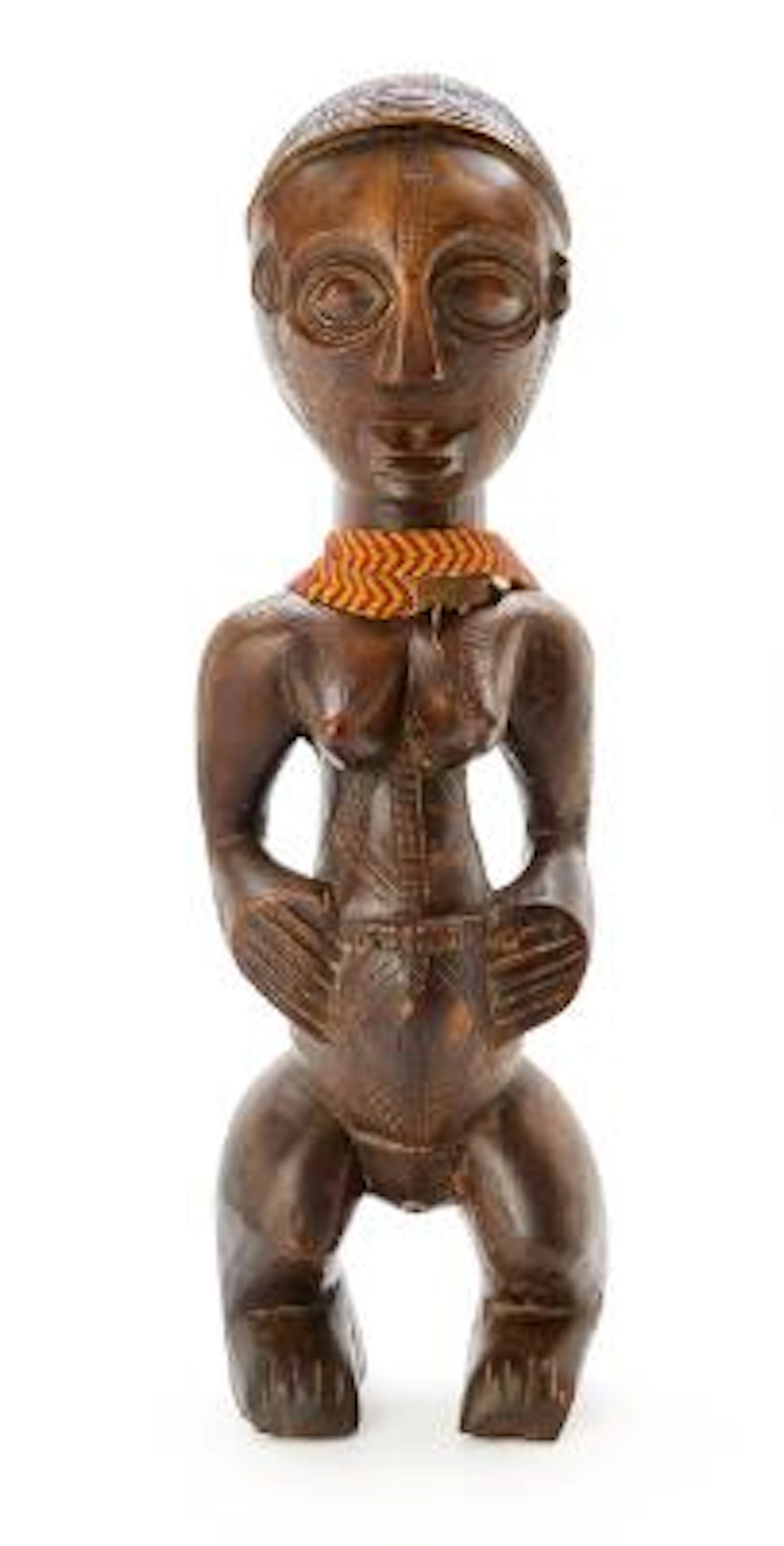 African Ancestral Figure, Hemba. Zaire. Inscribed monogram H with