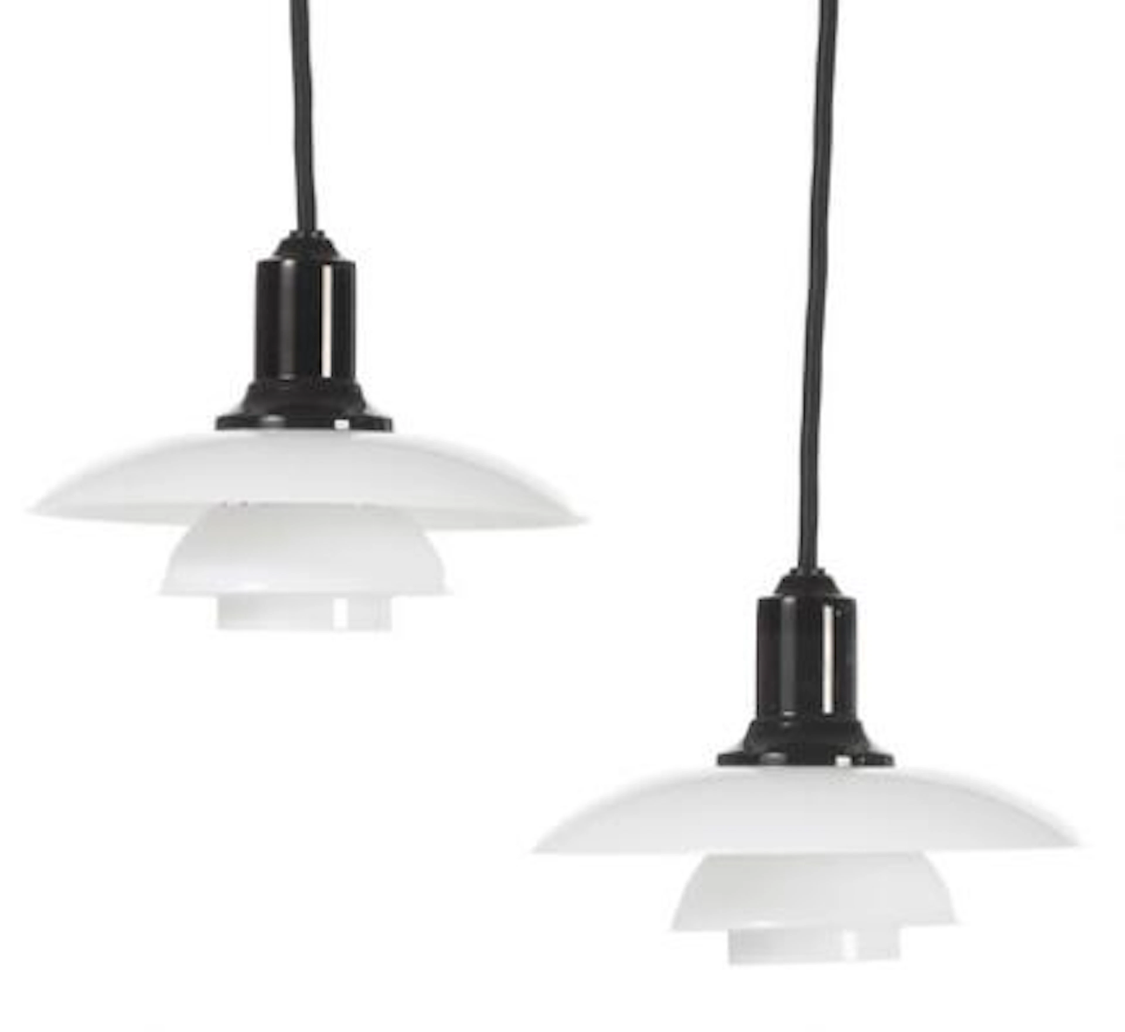 Poul Henningsen: “PH-2/1”. A pair of pendants with black chromium-plated