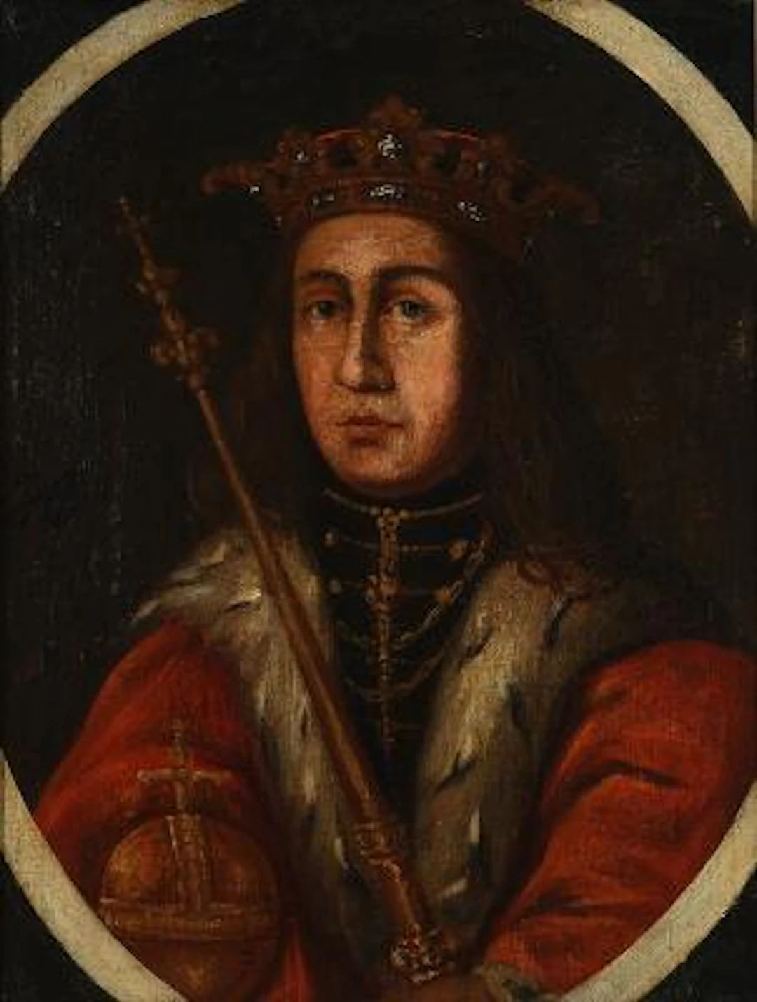 Danish painter, 18th century: Portrait of King Hans (1455–1513). Unsigned.