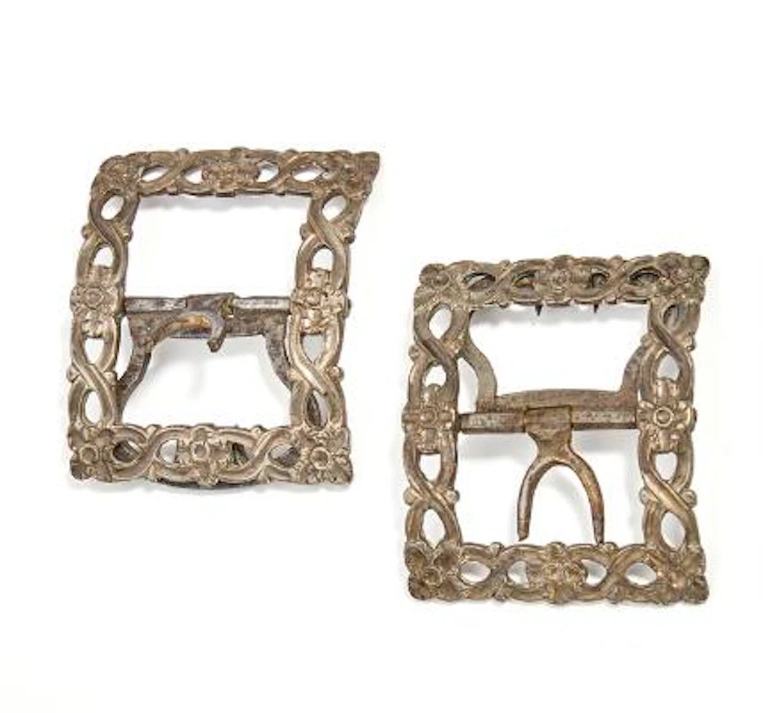 A pair of Danish Louis XVI silver shoe buckles. Maker Rudolph Nielsen