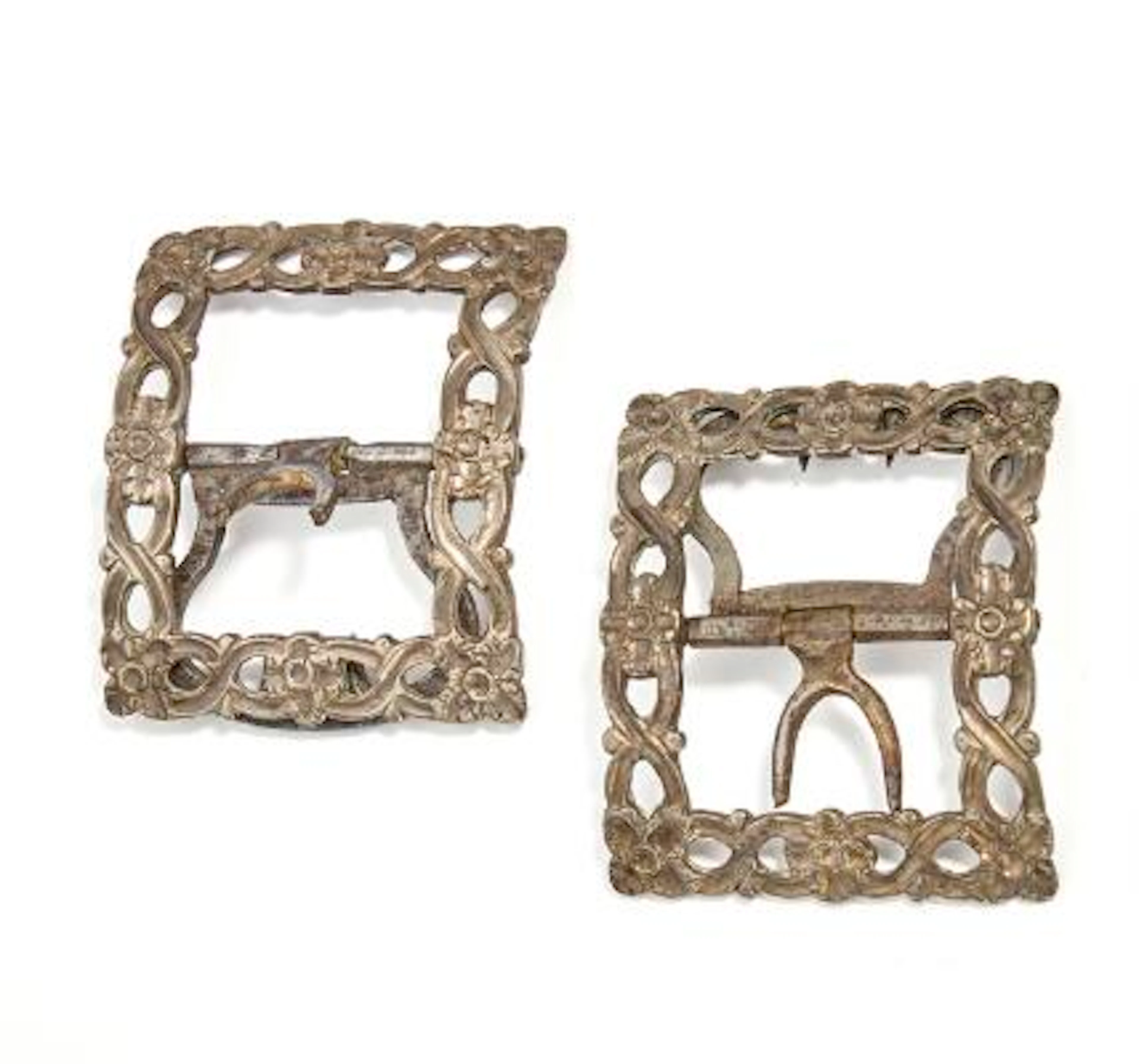 A pair of Danish Louis XVI silver shoe buckles. Maker Rudolph Nielsen