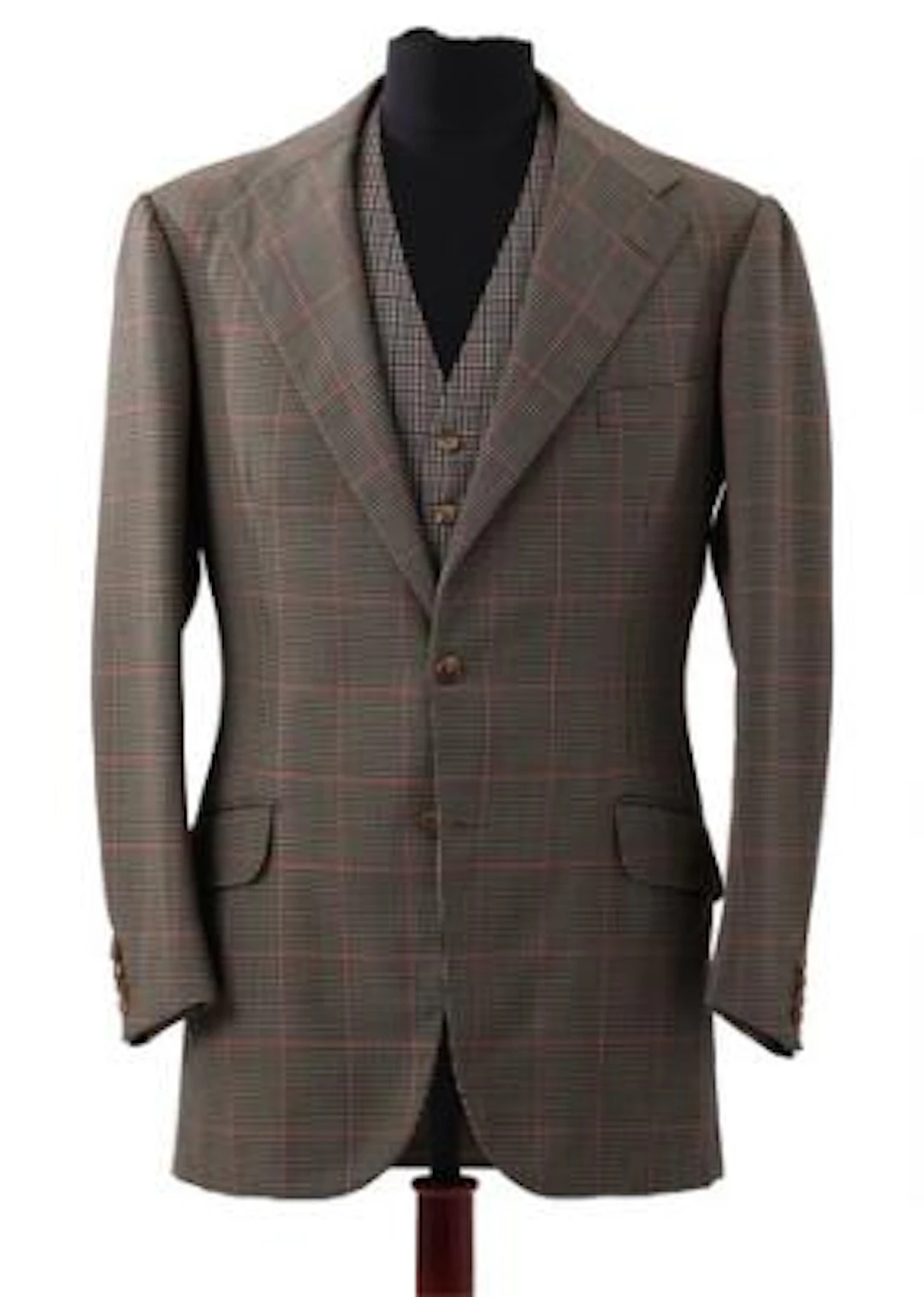 Alfred Alm: A three-piece sports suit in tan English tweed. 1977.