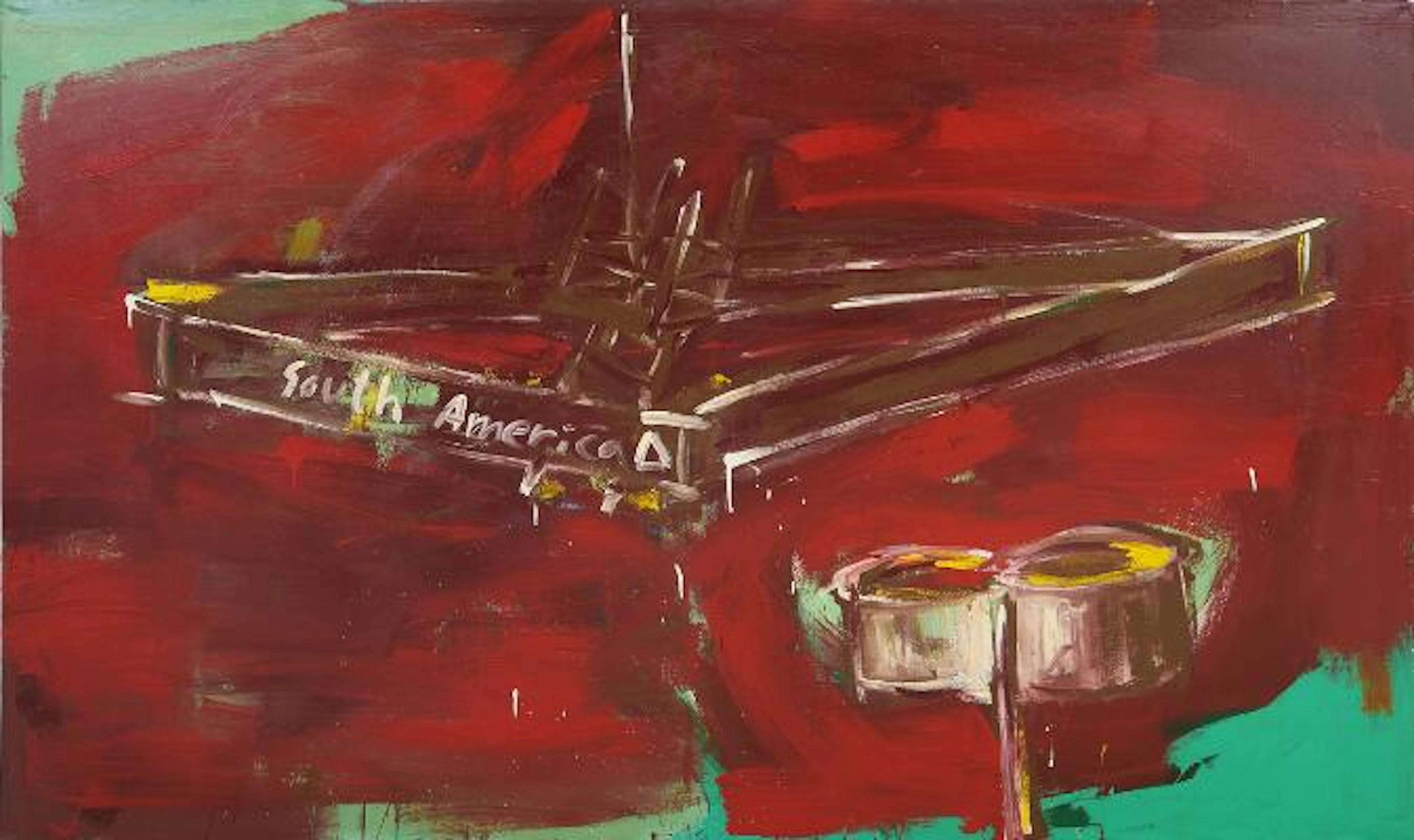 Claus Carstensen: "Peter Bonde møder Bruce Nauman". Signed on the