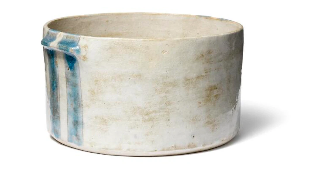 Gertrud Vasegaard: A circular stoneware bowl modelled with tall walls