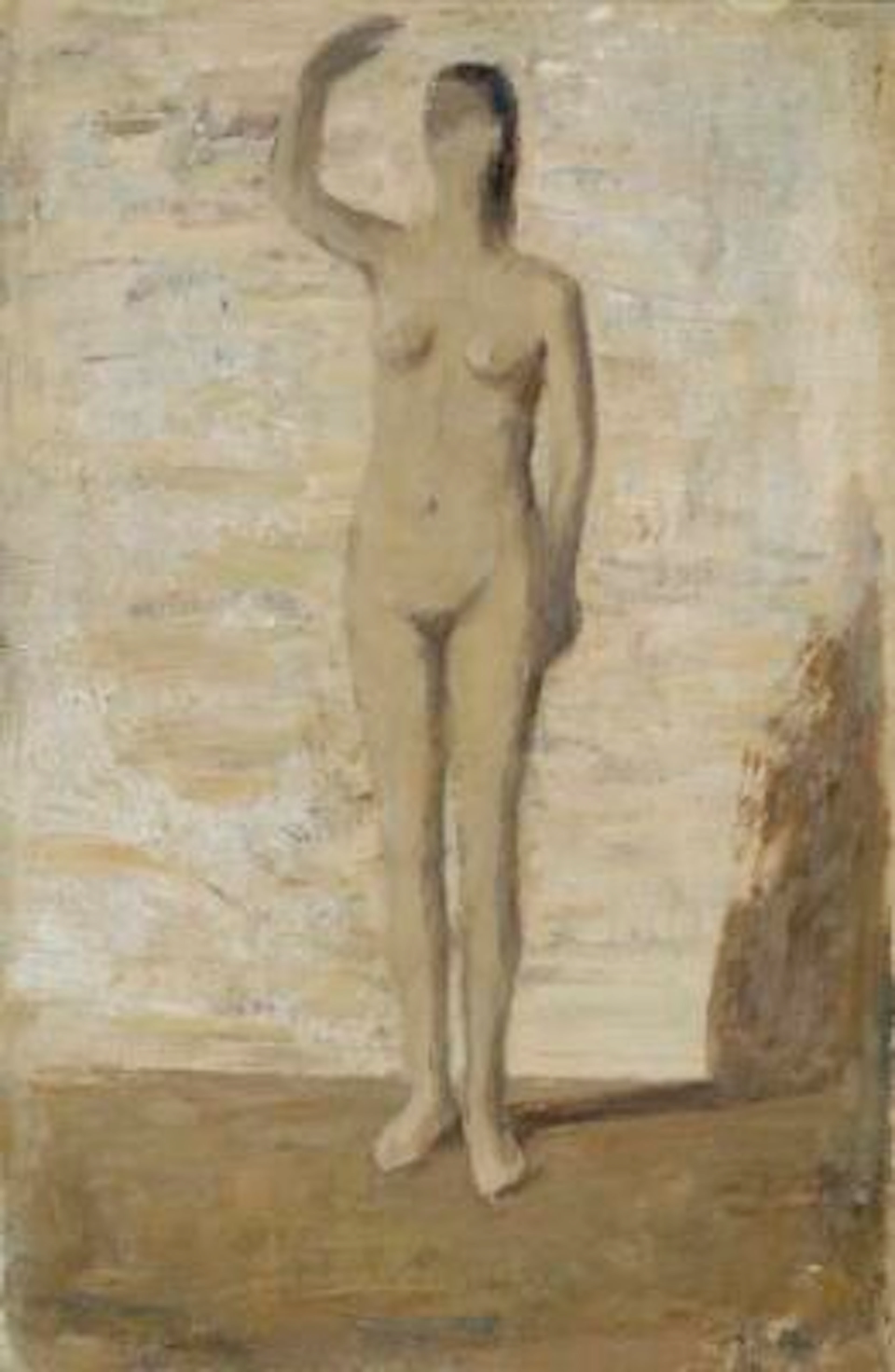 Vilhelm Hammershøi: Standing Woman. 1893. Unsigned. Verso inscribed