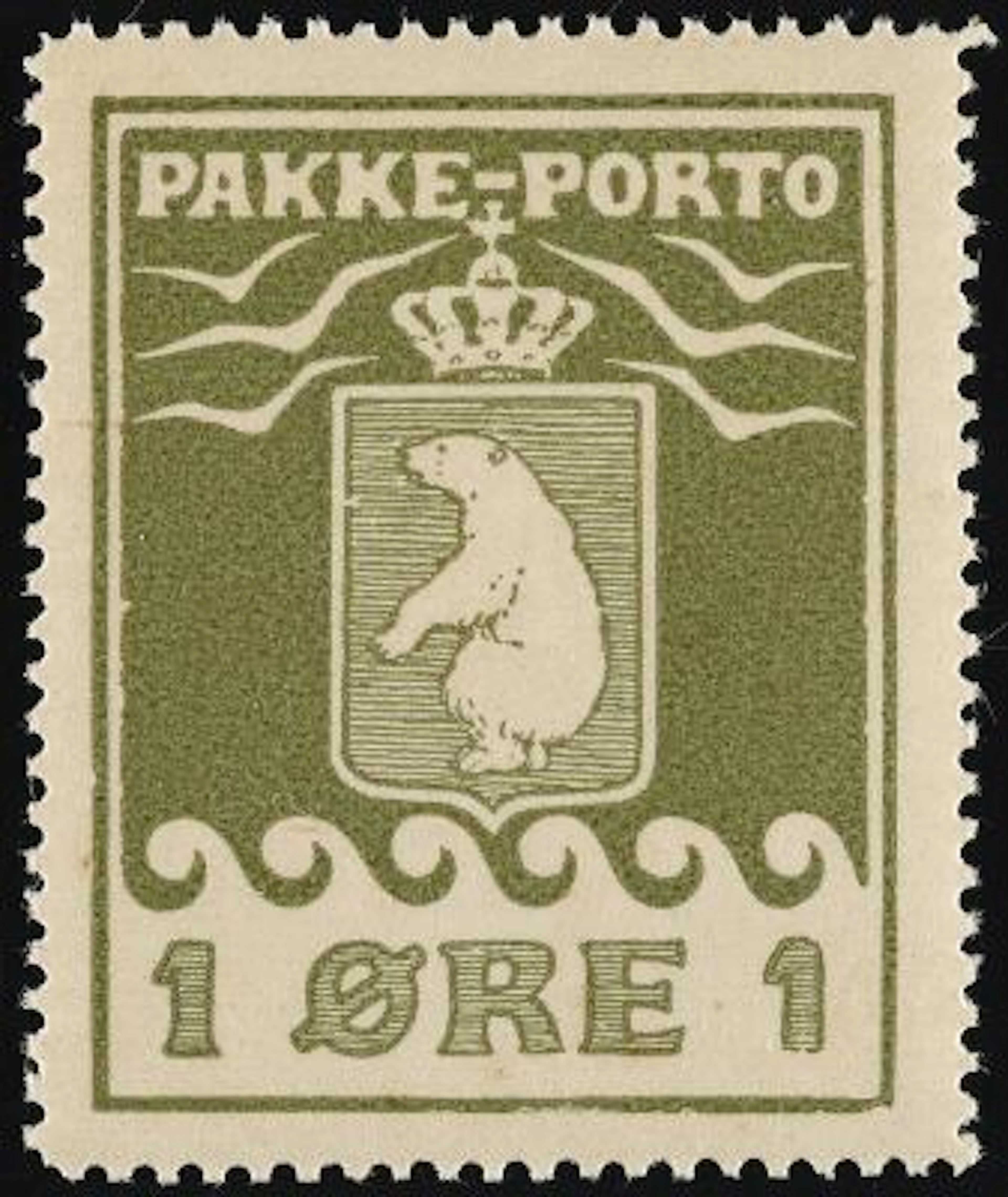 Greenland. 1905. 1 Øre, olive green. Thiele. Very beautiful stamp