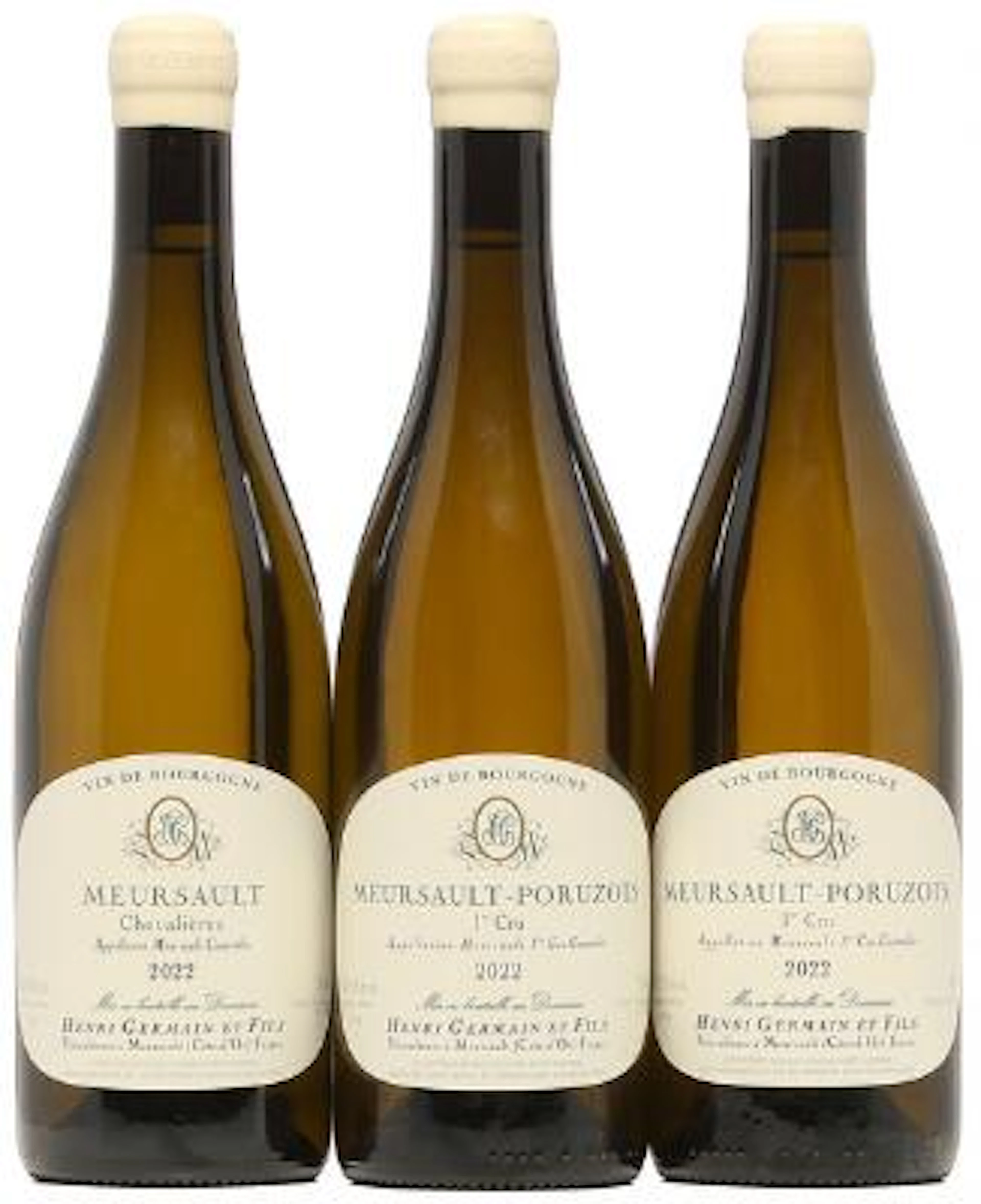 2 bts. Meursault 1. Cru "Poruzots", Henri Germain 2022 A (hf/in).
