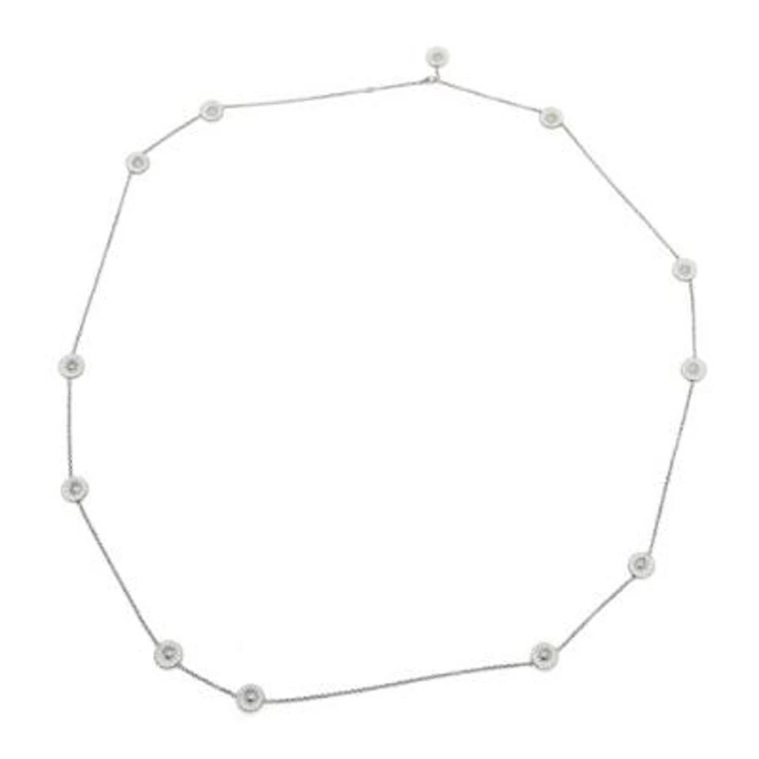 Georg Jensen: A rhodinated sterling silver Daisy necklace embellished