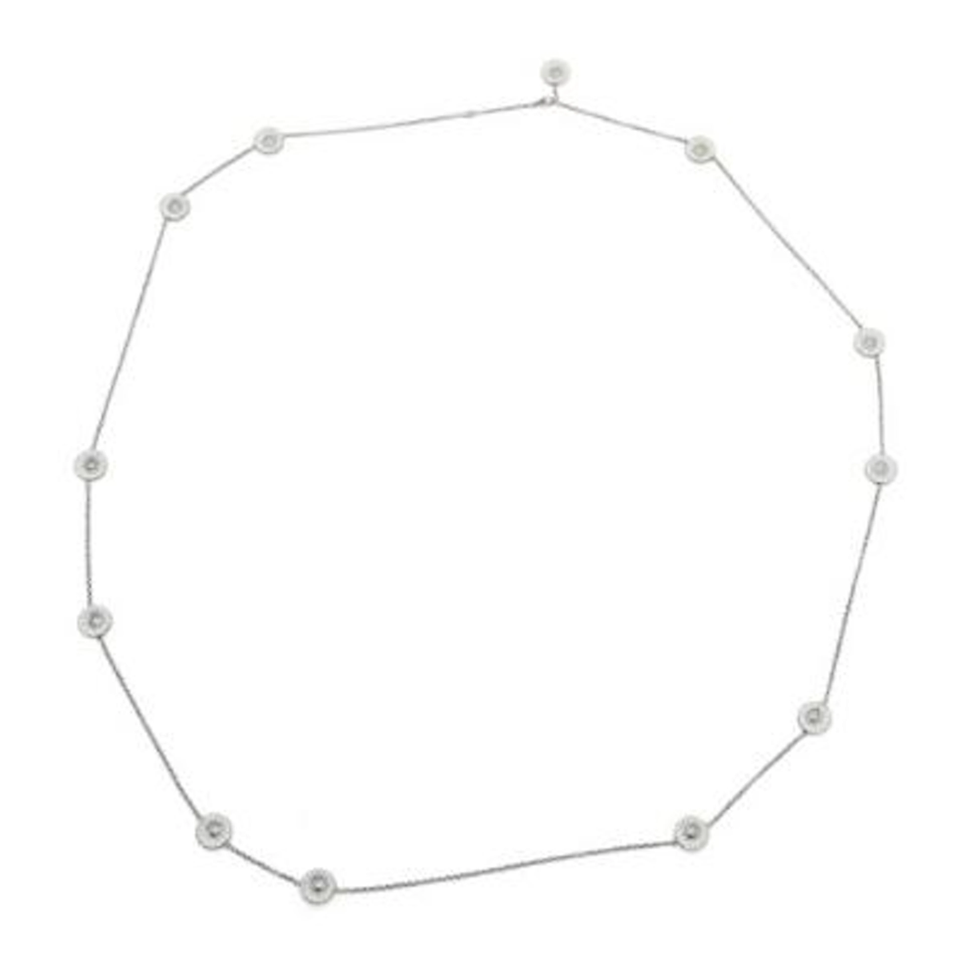 Georg Jensen: A rhodinated sterling silver Daisy necklace embellished