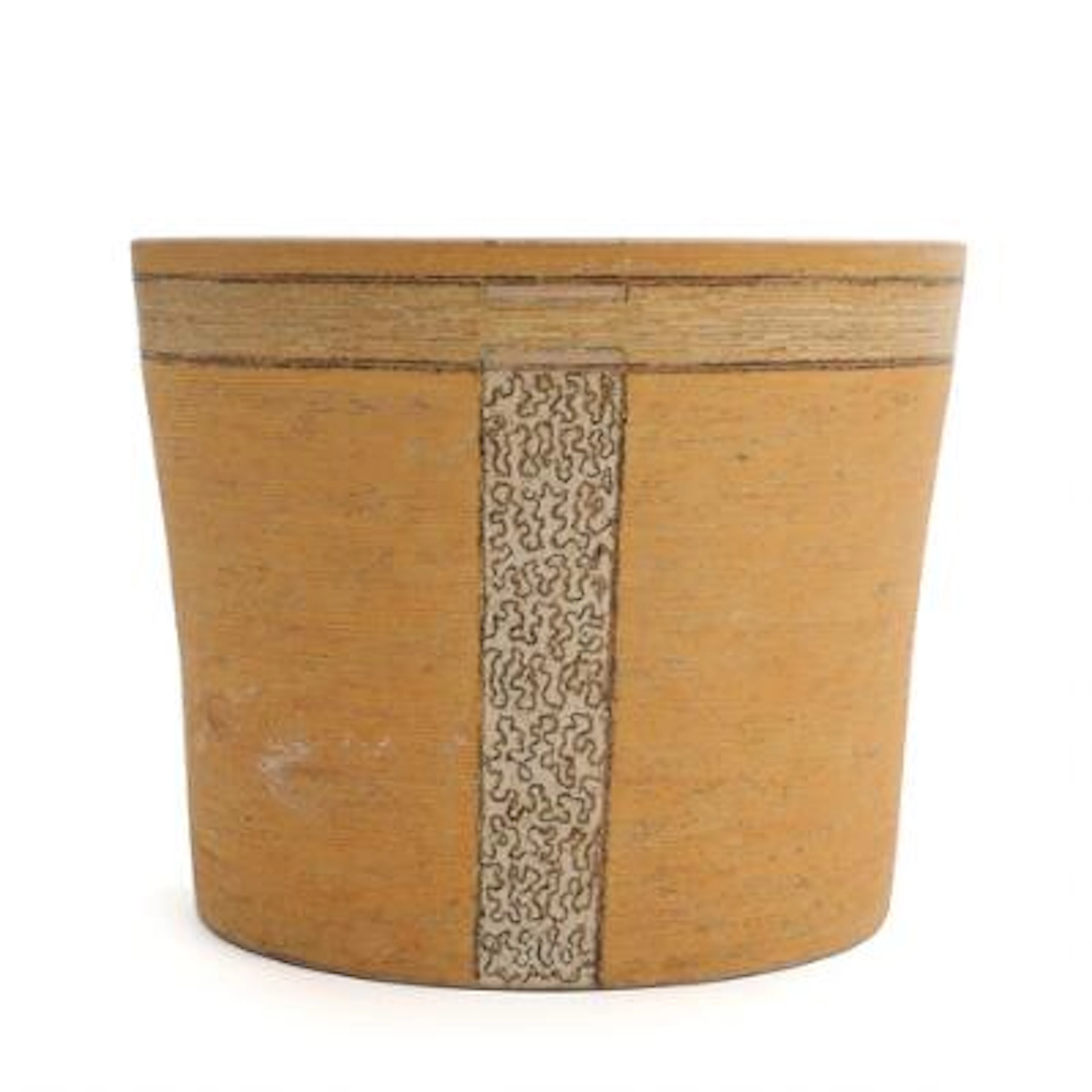 Knud Kristensen: A stoneware jar. Decorated with matt brown, sand-