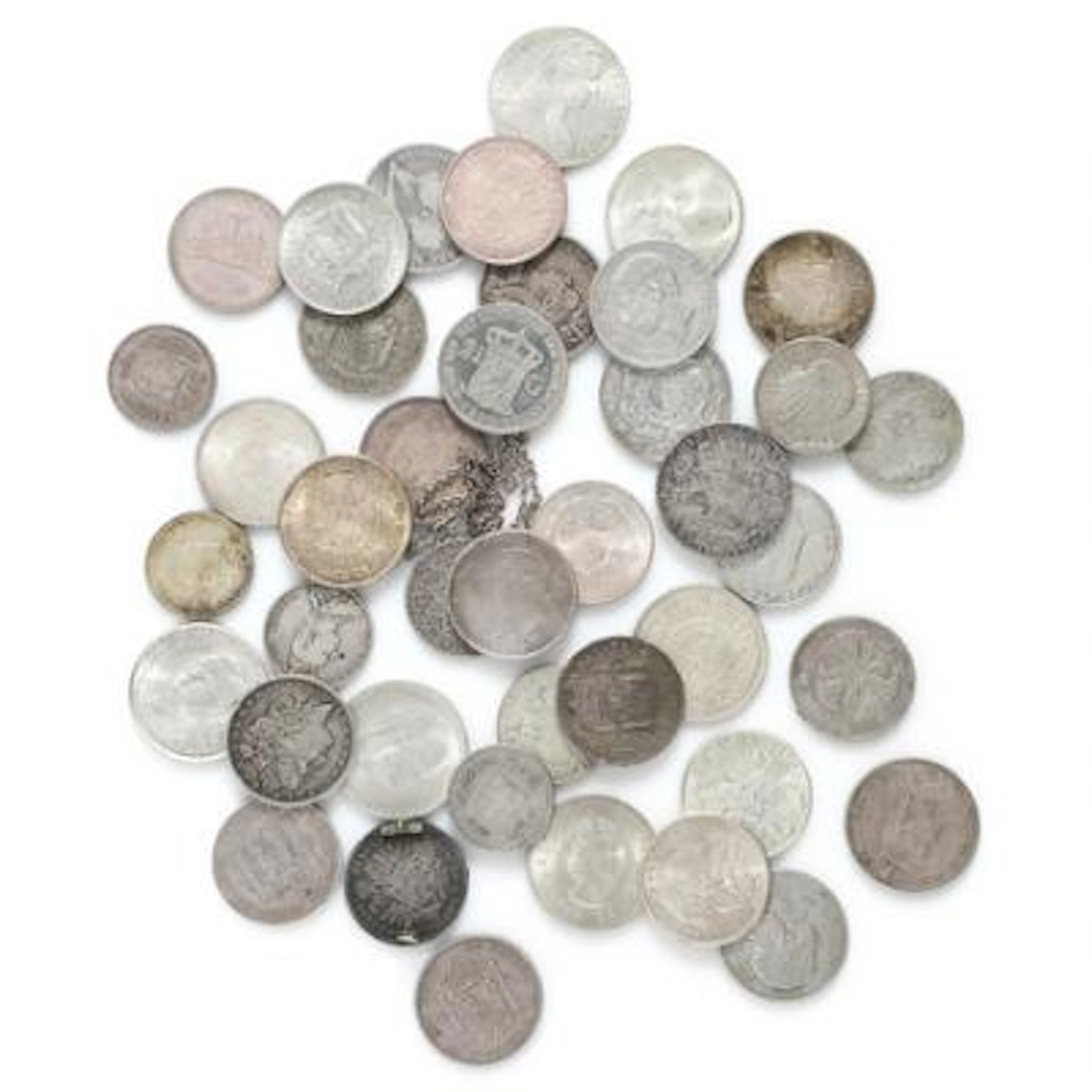 Silver coins from Bahamas, Bermuda, Ceylon, England, the Netherlands
