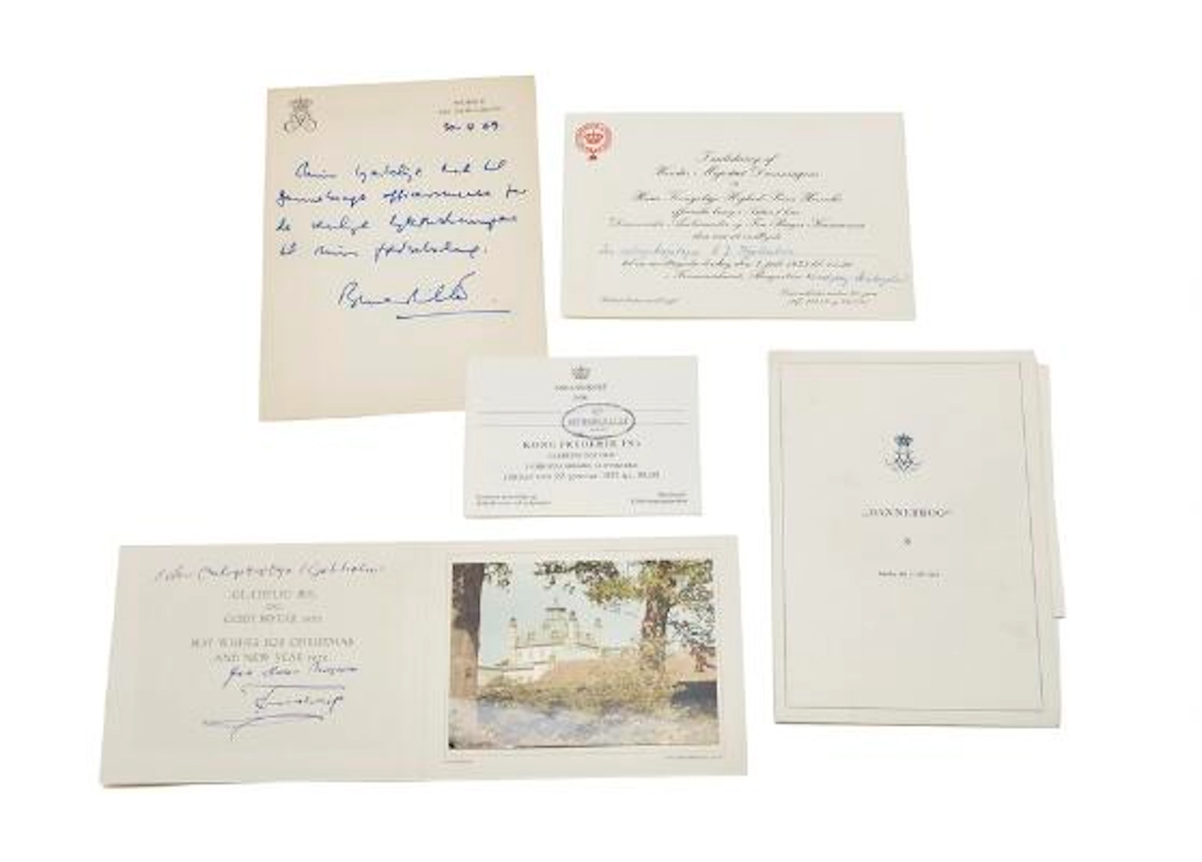 Collection of a.m. Christmas cards and telegrams, the courts of Fredeirk