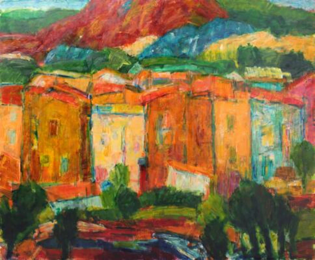 Kai Lindemann: "Vence", 1998. Signed Lindemann. Oil on canvas. 180