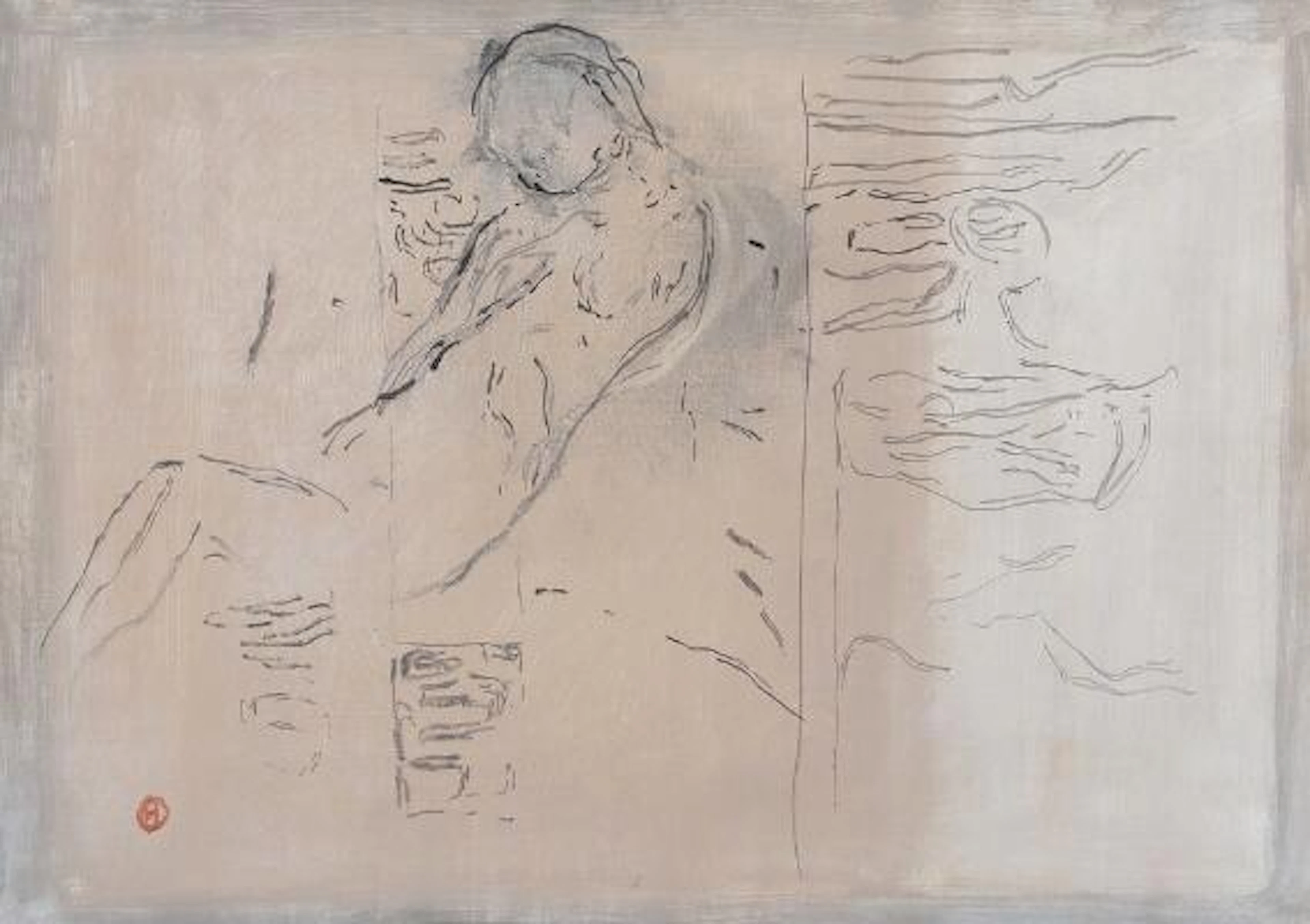Preben Hornung: "Relationer", 1972. Signed monogram. Oil on canvas.