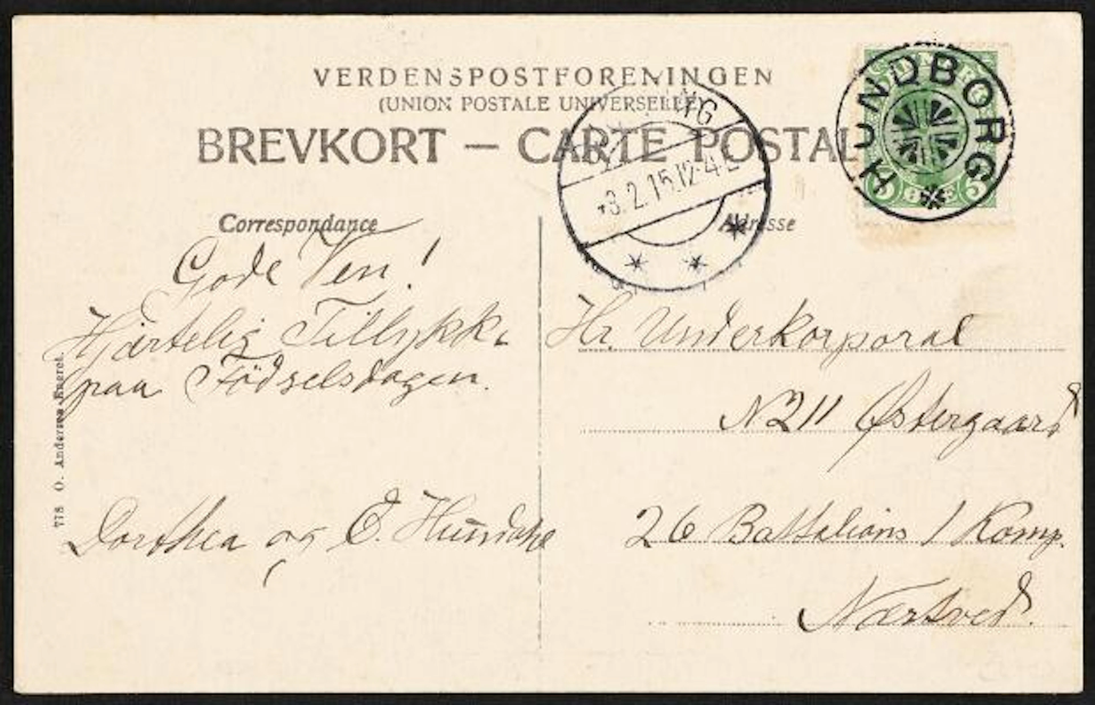 HUNDBORG. Star-canc. on very fine postcard. – Bruun Rasmussen Auctioneers