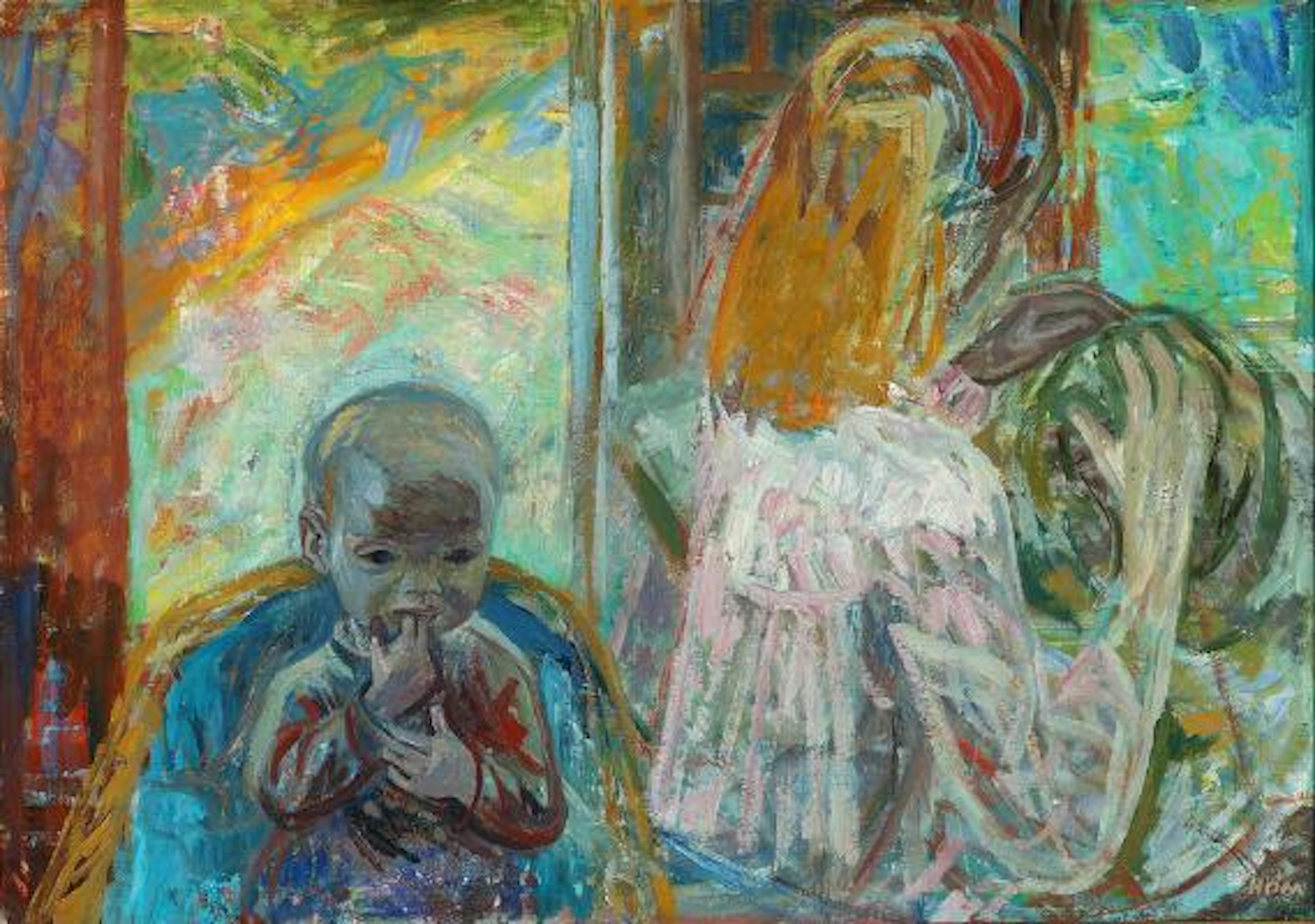 Paul Høm: Untitled. Signed Høm. Oil on canvas. 70 × 100 cm. – Bruun