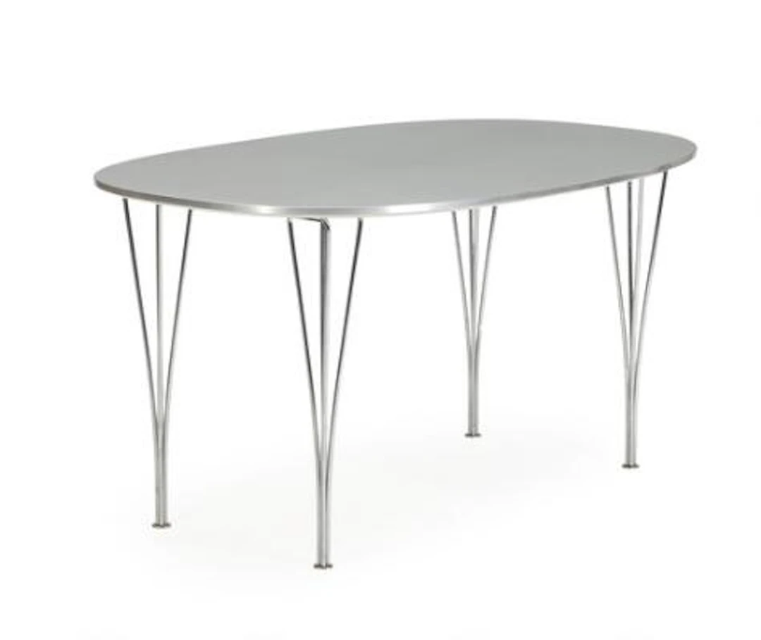 Piet Hein, Bruno Mathsson: “Superellipse”. Dining table with grey