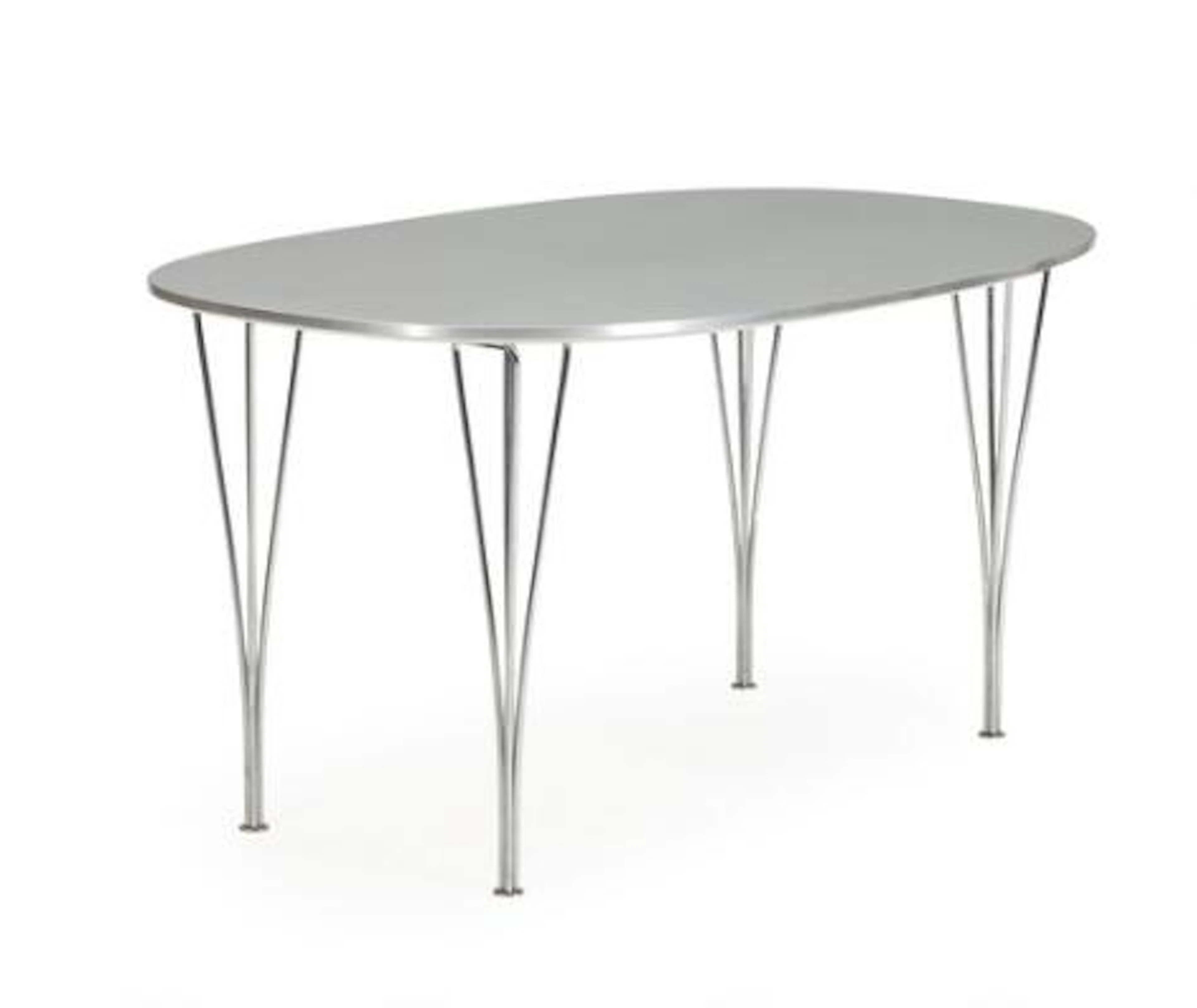 Piet Hein, Bruno Mathsson: “Superellipse”. Dining table with grey