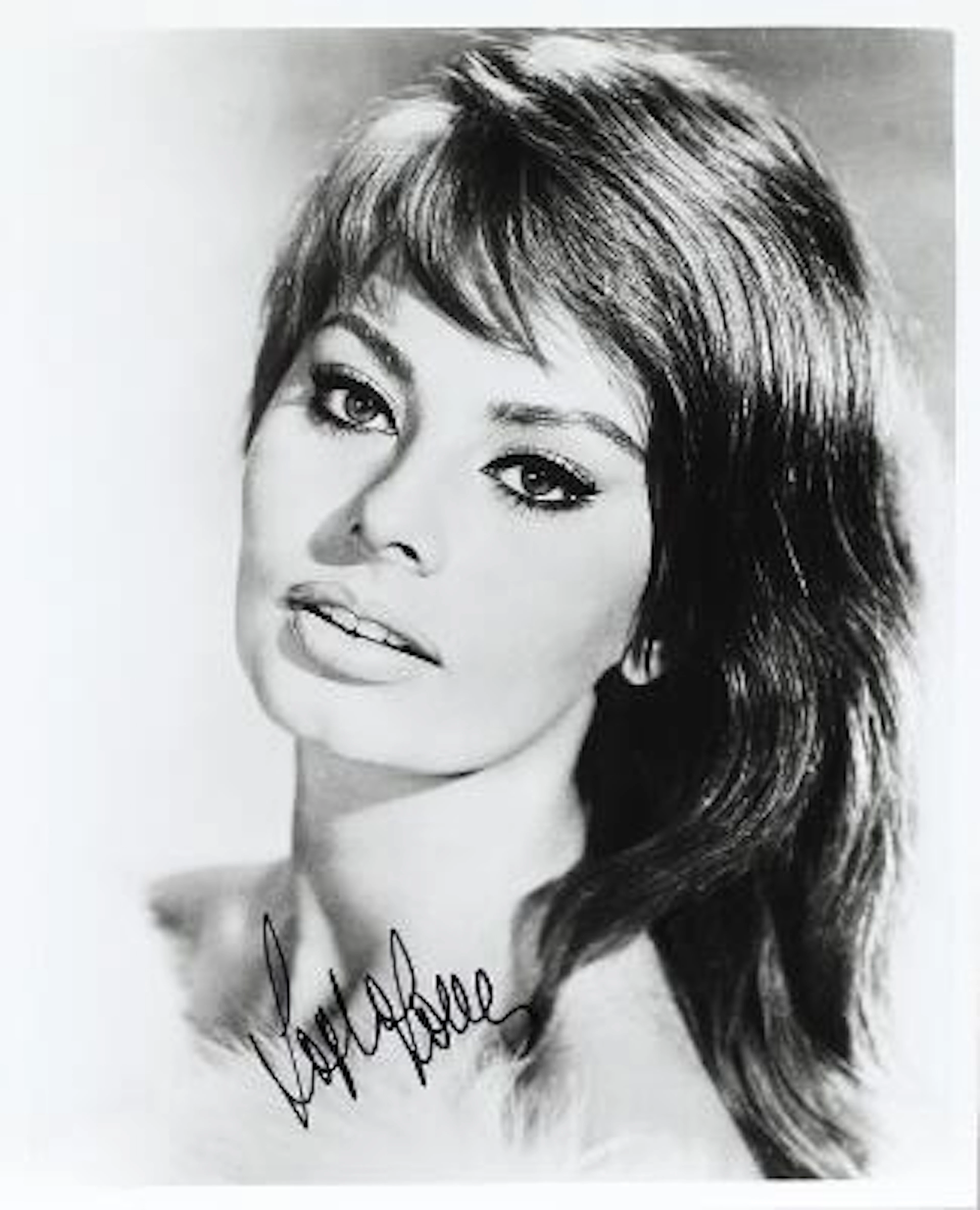 Signed black-and-white still photograph of Italian actress Sophia