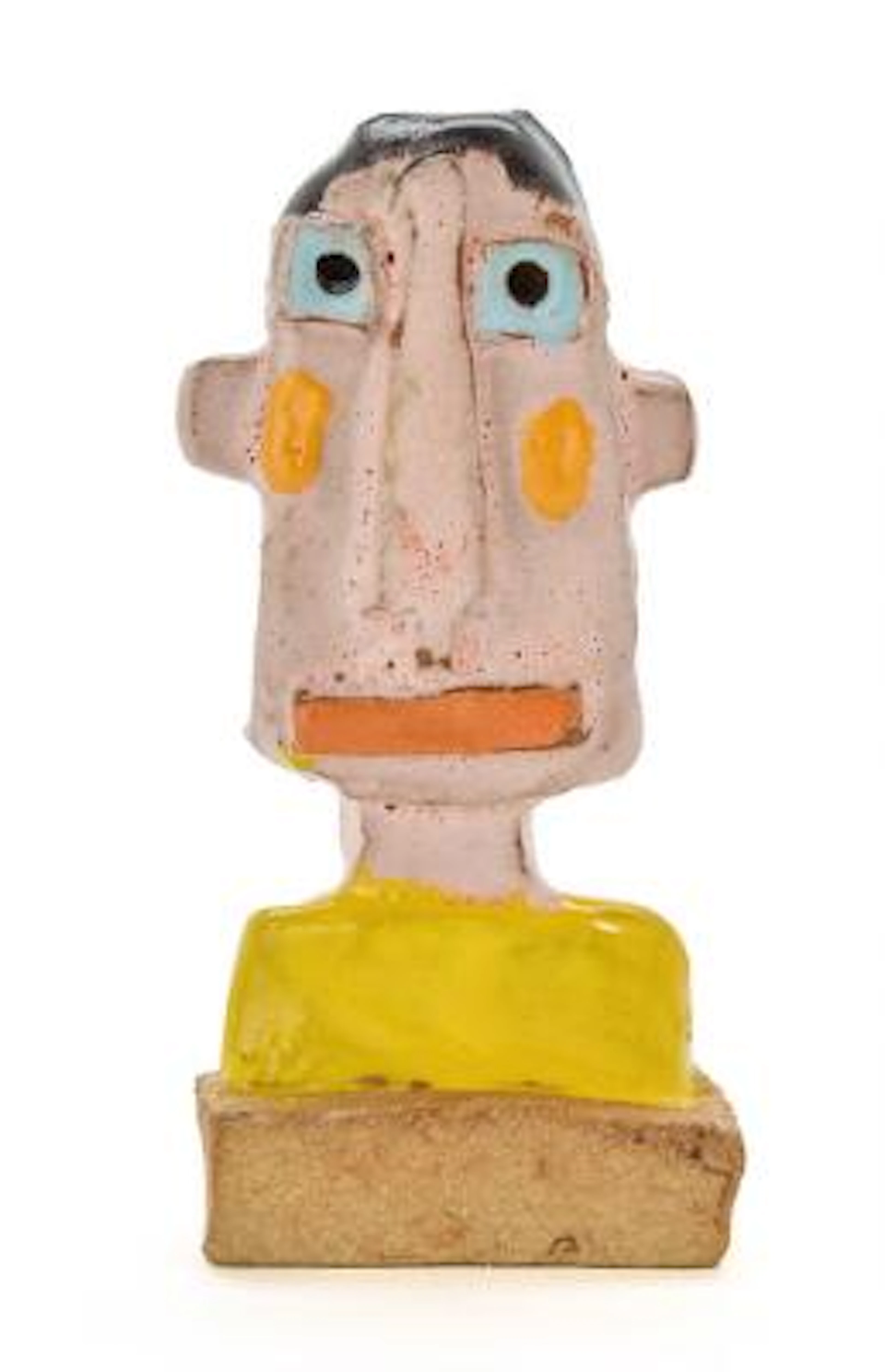 Leif Sylvester: Portrait. Signed Sylvester. Partially glazed stoneware.