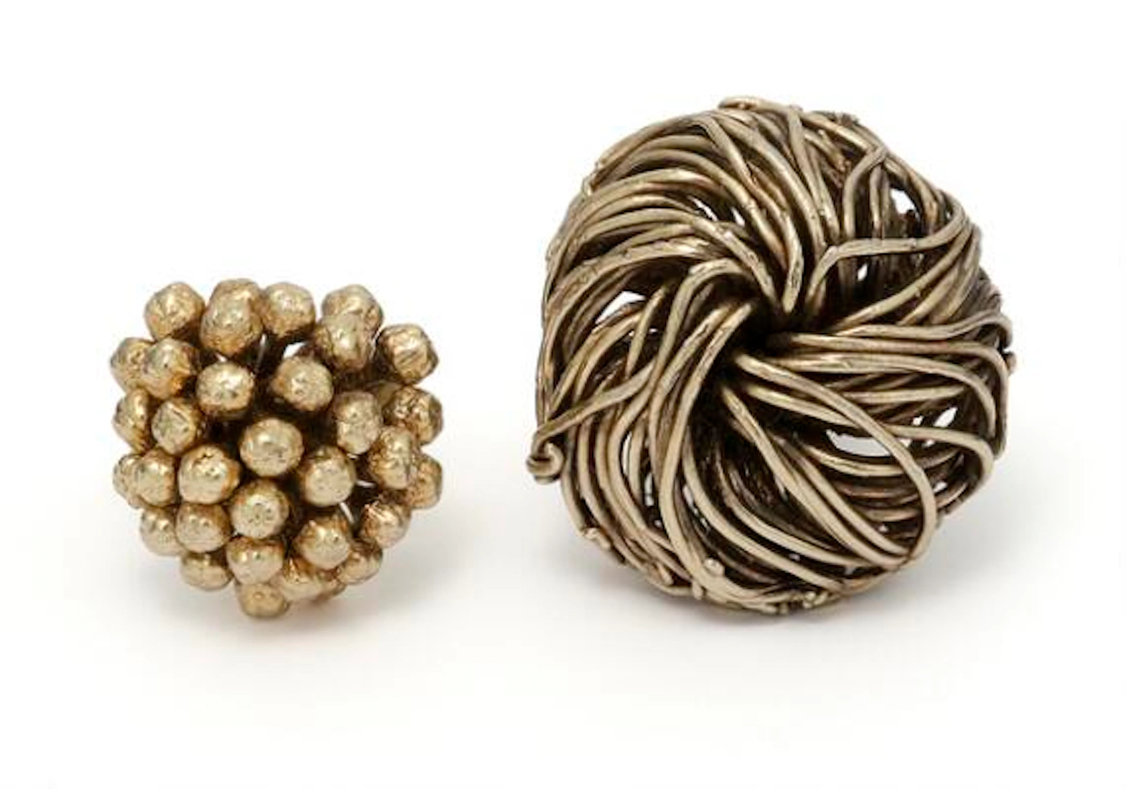 Two Flora Danica rings of gold-plated sterling silver. Weight in total