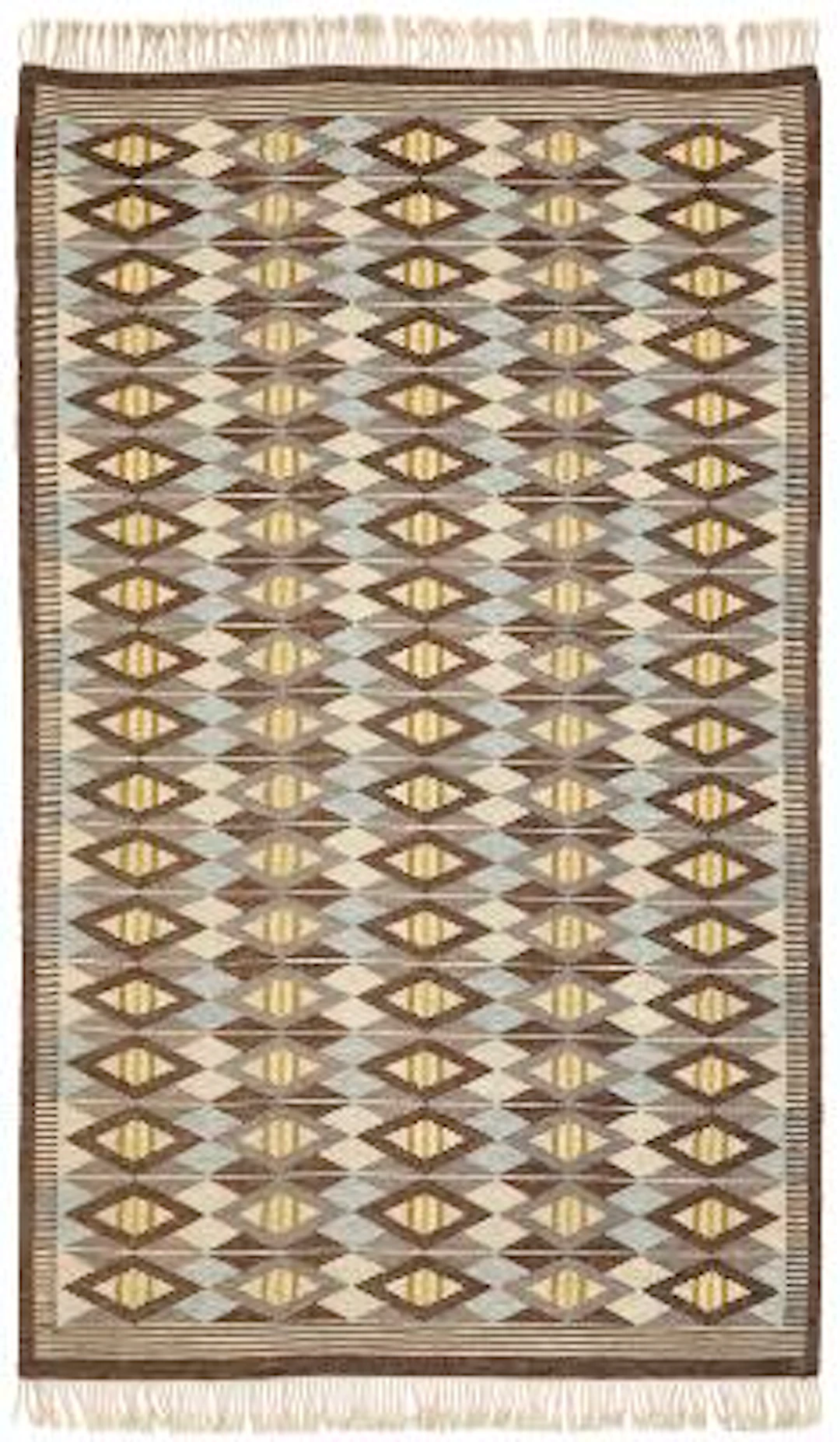 Britta Rendahl-Ljusterdal: Handwoven wool carpet in "rölakan" flatweave