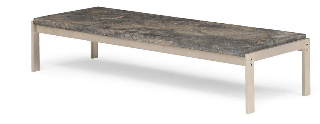 Poul Kjærholm: “PK-62”. Side table with steel frame and granite top.