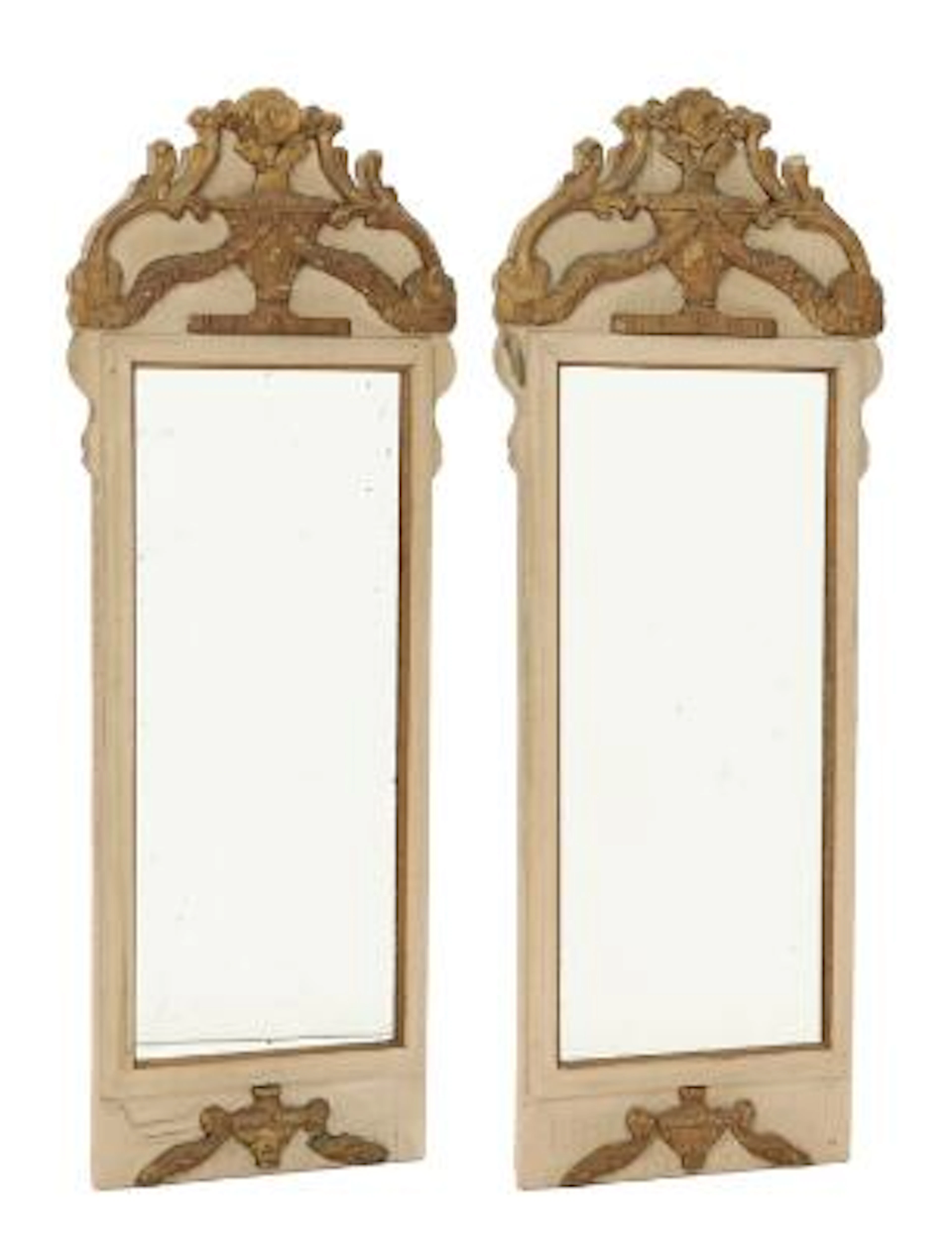 A pair of circa 1900 rectangular bronzed and painted Louis XVI style