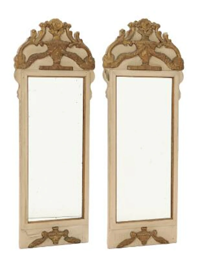 A pair of circa 1900 rectangular bronzed and painted Louis XVI style