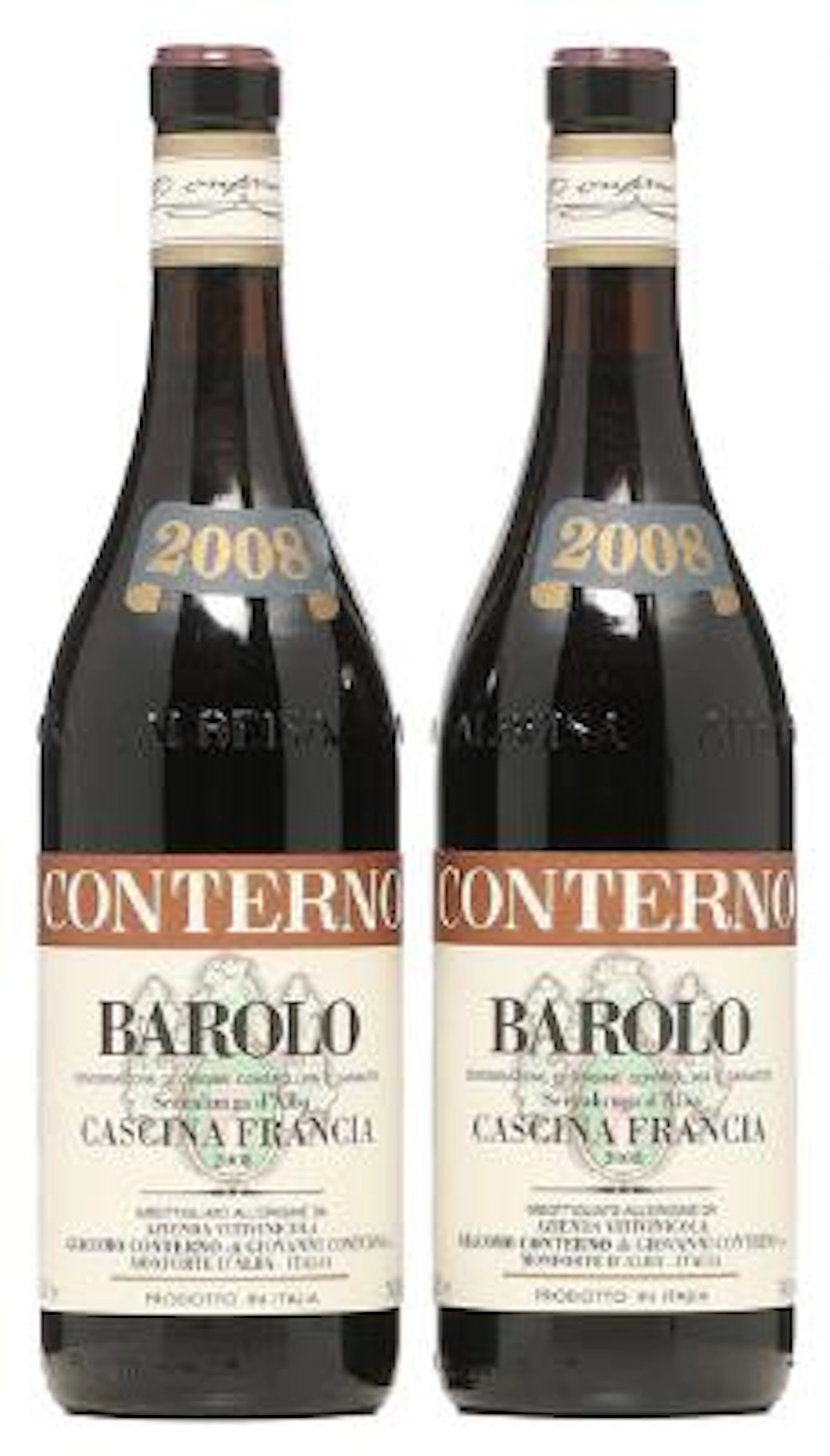 2 bts. Barolo "Cascina Francia", Giacomo Conterno 2008 A (hf/in).