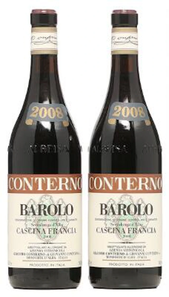 2 bts. Barolo "Cascina Francia", Giacomo Conterno 2008 A (hf/in).