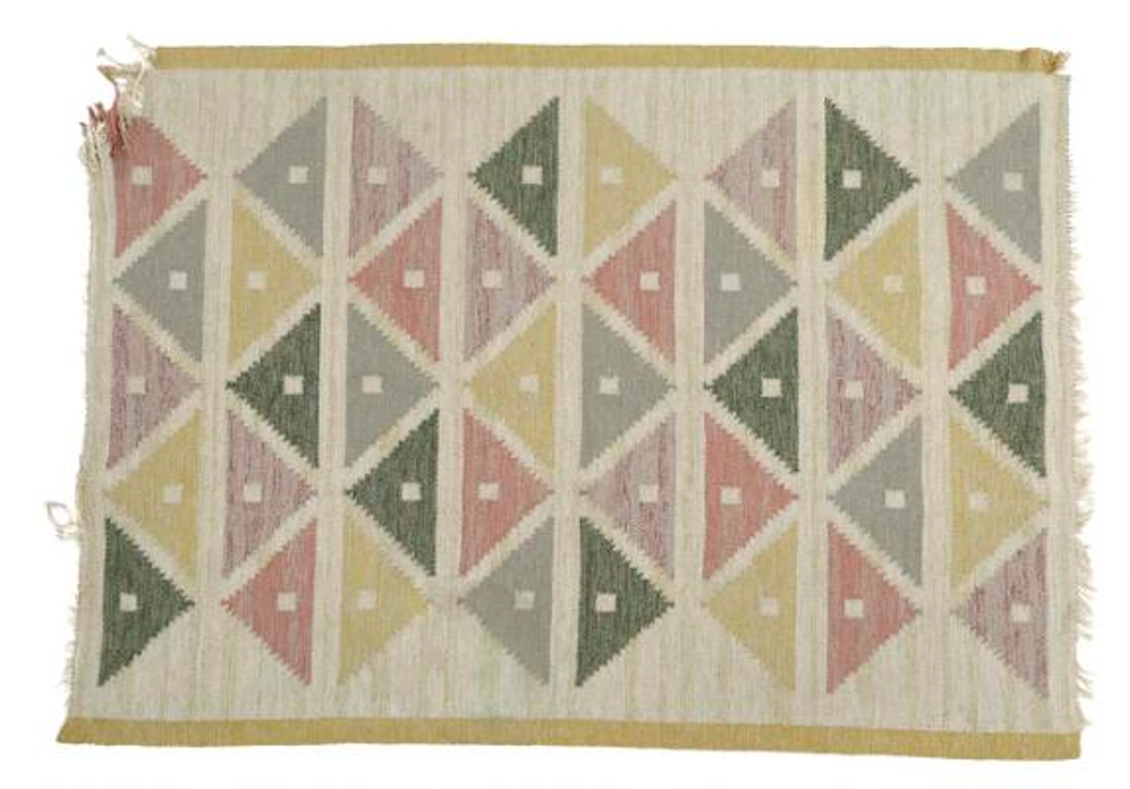 Sigvard Bernadotte: "Harlequin”. Handwoven wool carpet in “rölakan”