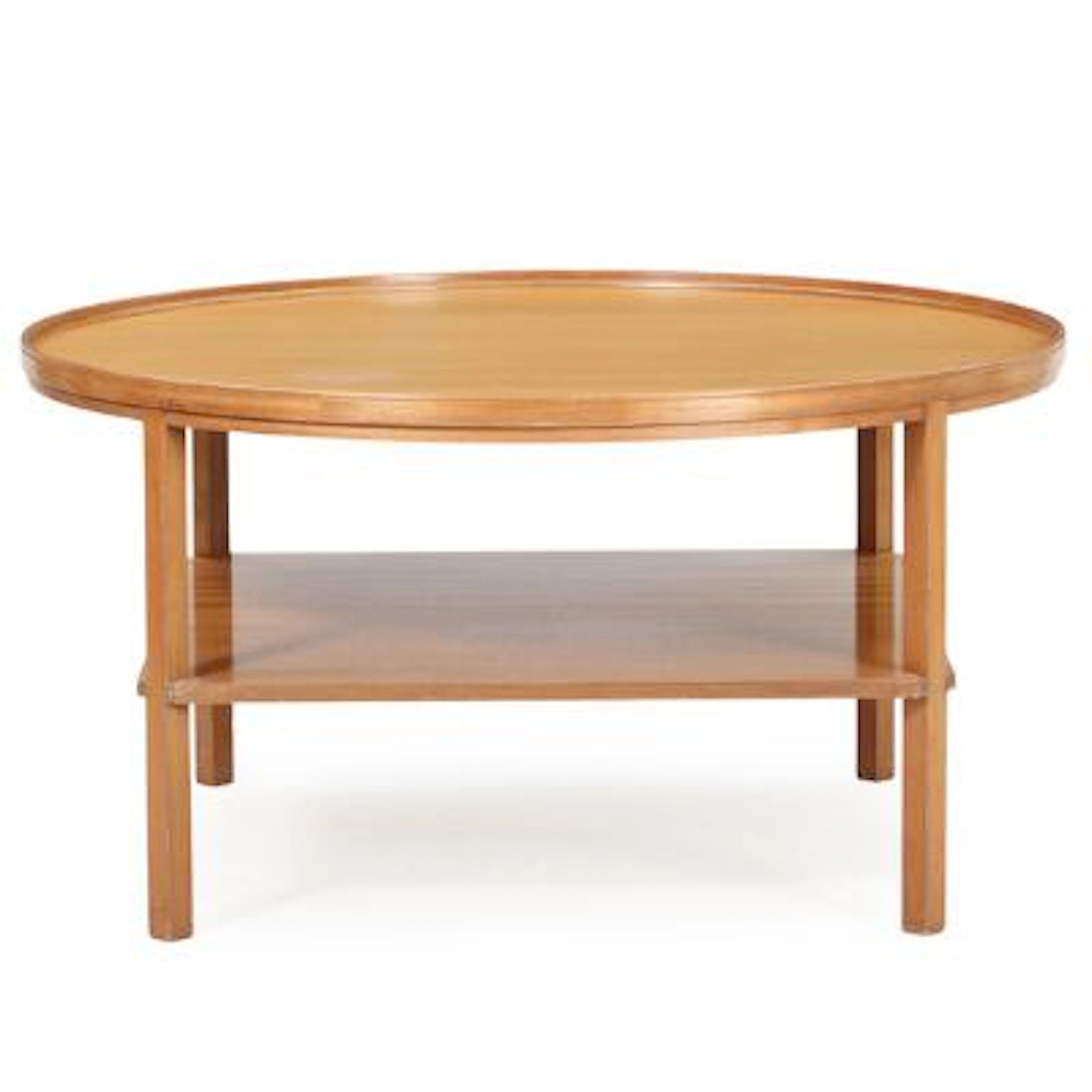 Kaare Klint: Mahogany coffee table with raised edge and underlying