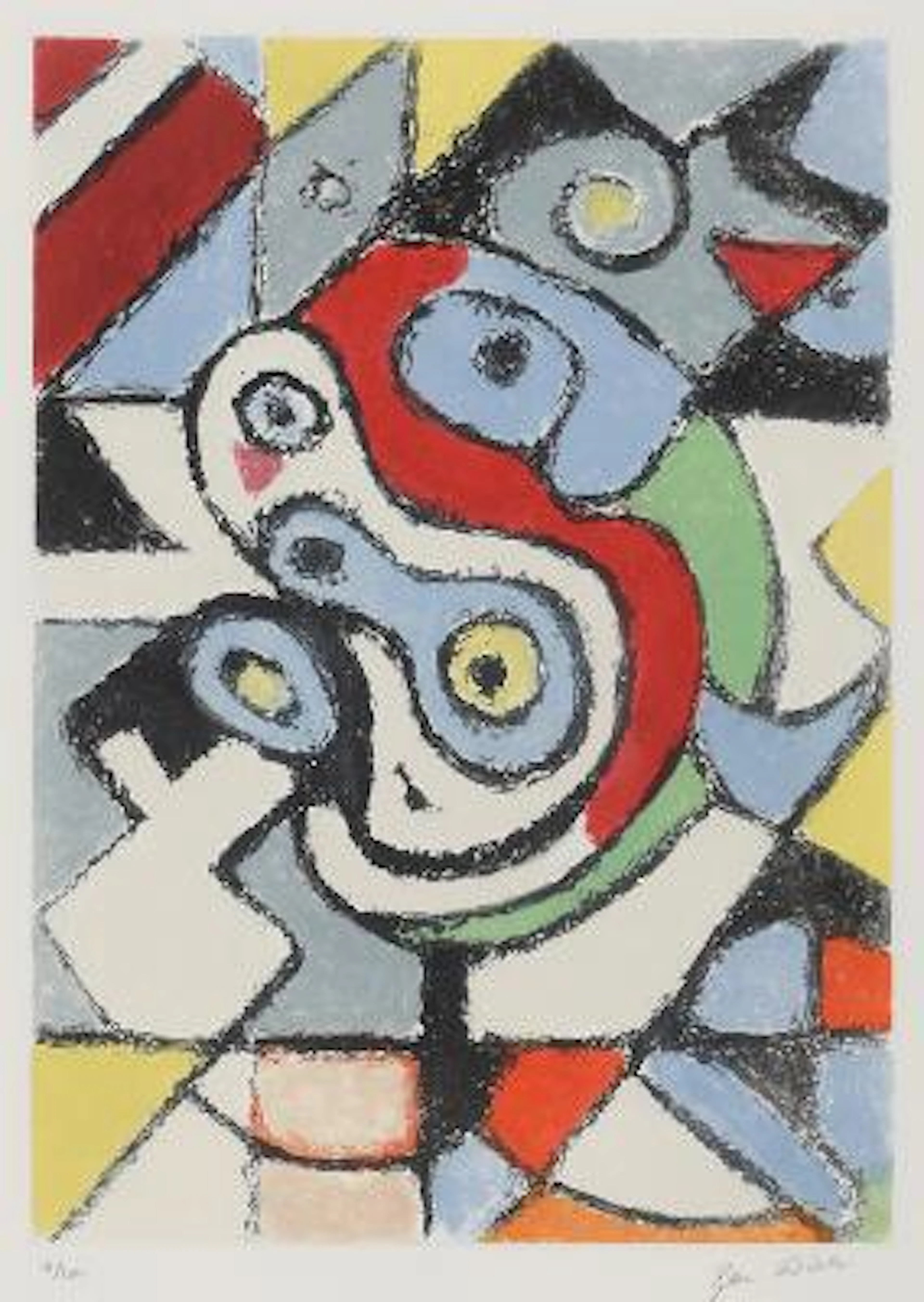 Ejler Bille: Untitled. Signed Ejler Bille, 18/120. Etching in colours.