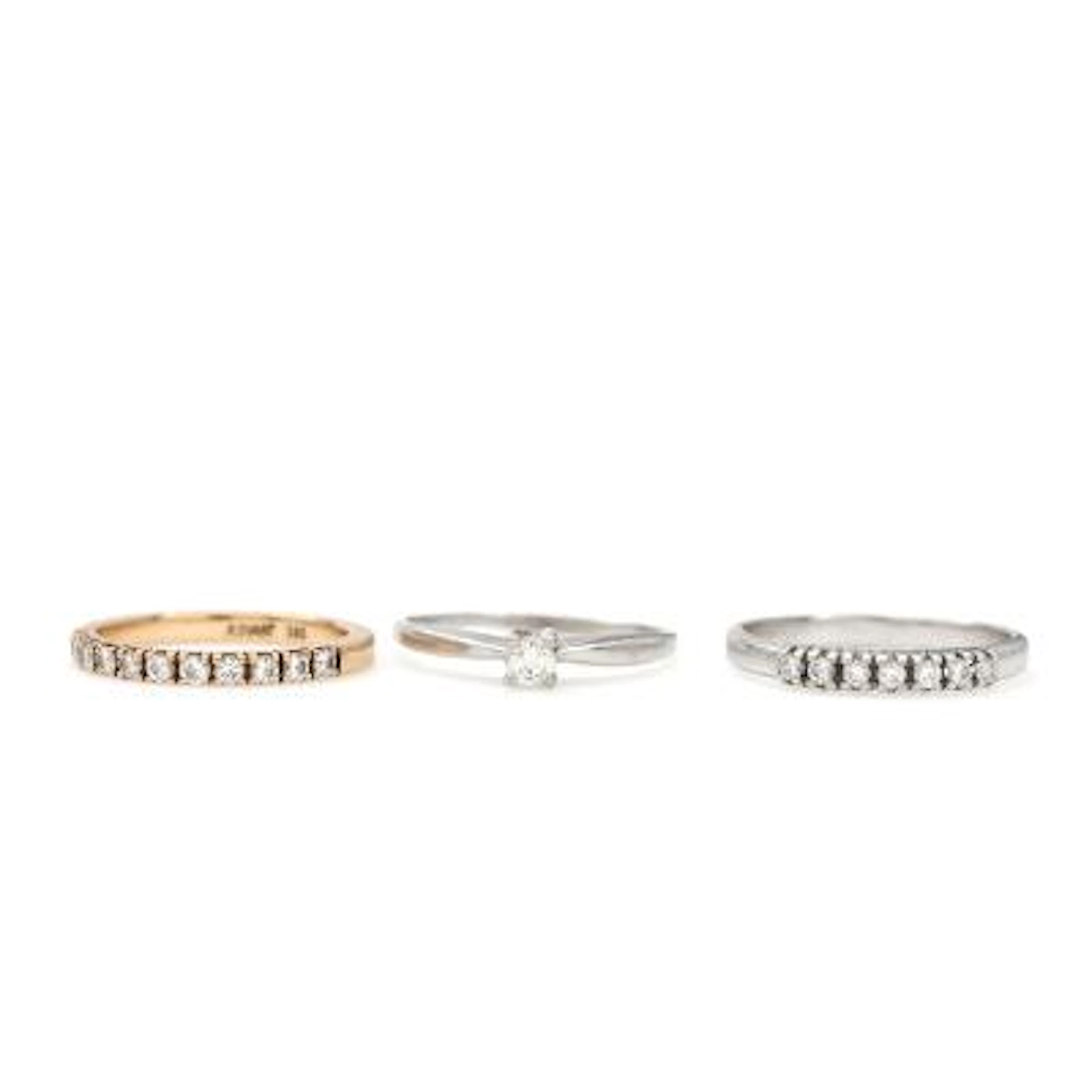 Ruben Svart, a.o.: Three diamond rings each set with diamonds respectivly