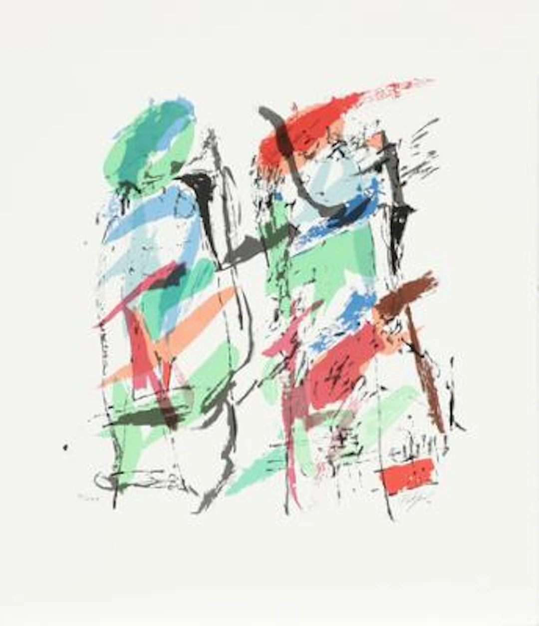 Robert Jacobsen: Four compositions. Three signed and one unsigned.