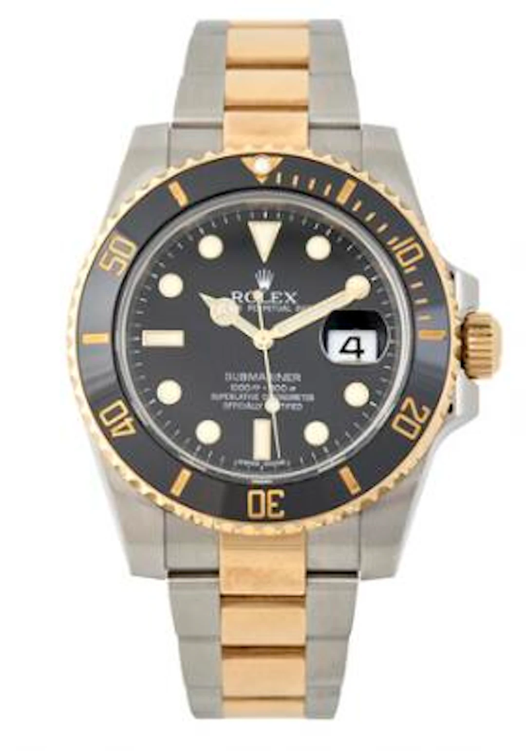 Rolex: Submariner of 18k gold and steel, ref. 116613. Mechanical movement