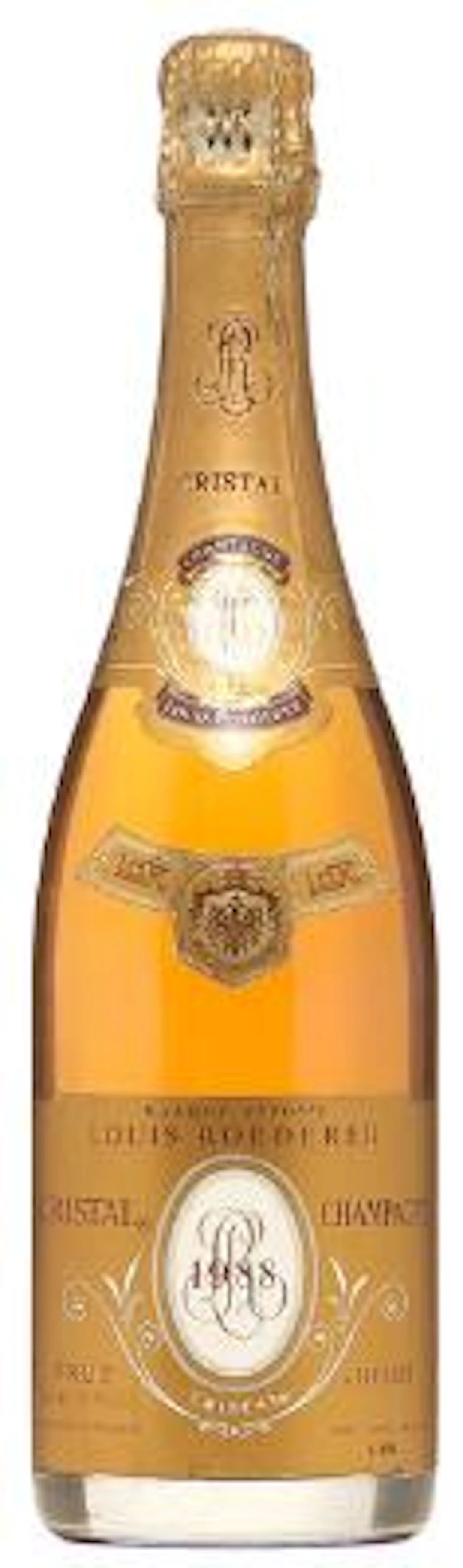 1 bt. Champagne "Cristal", Louis Roederer 1988 A-A/B (bn). – Bruun