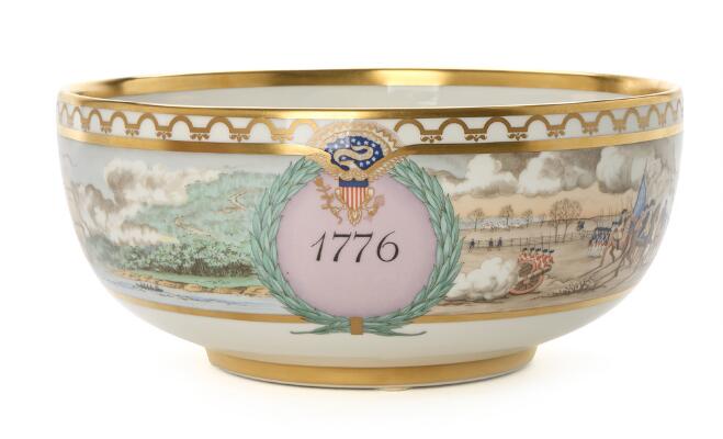 “The American Revolution 1776–1976”. Porcelain bowl decorated in colours