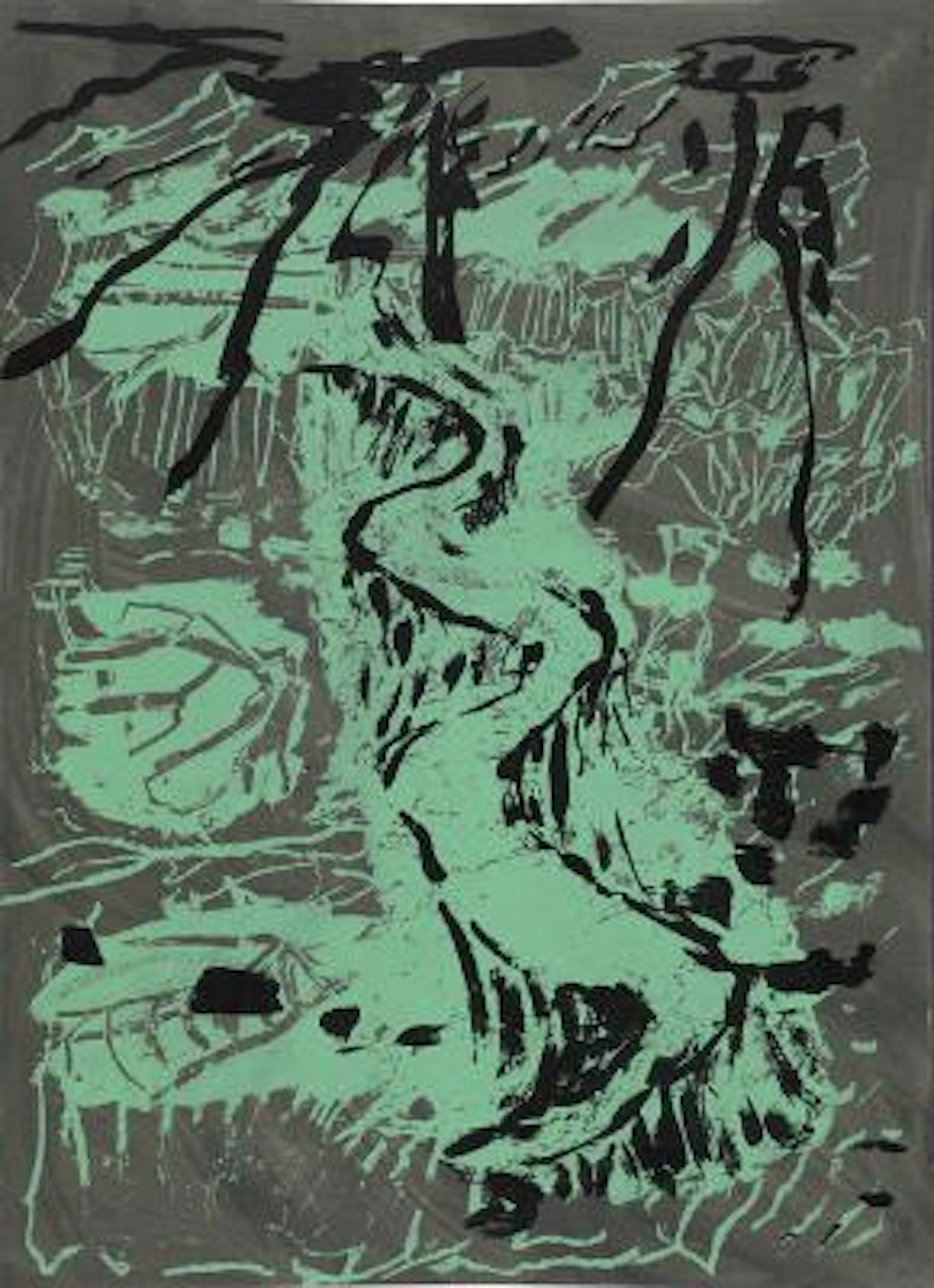 Per Kirkeby: Untitled. "Hansen-tryk". Signed PK 09, bat. Edition of