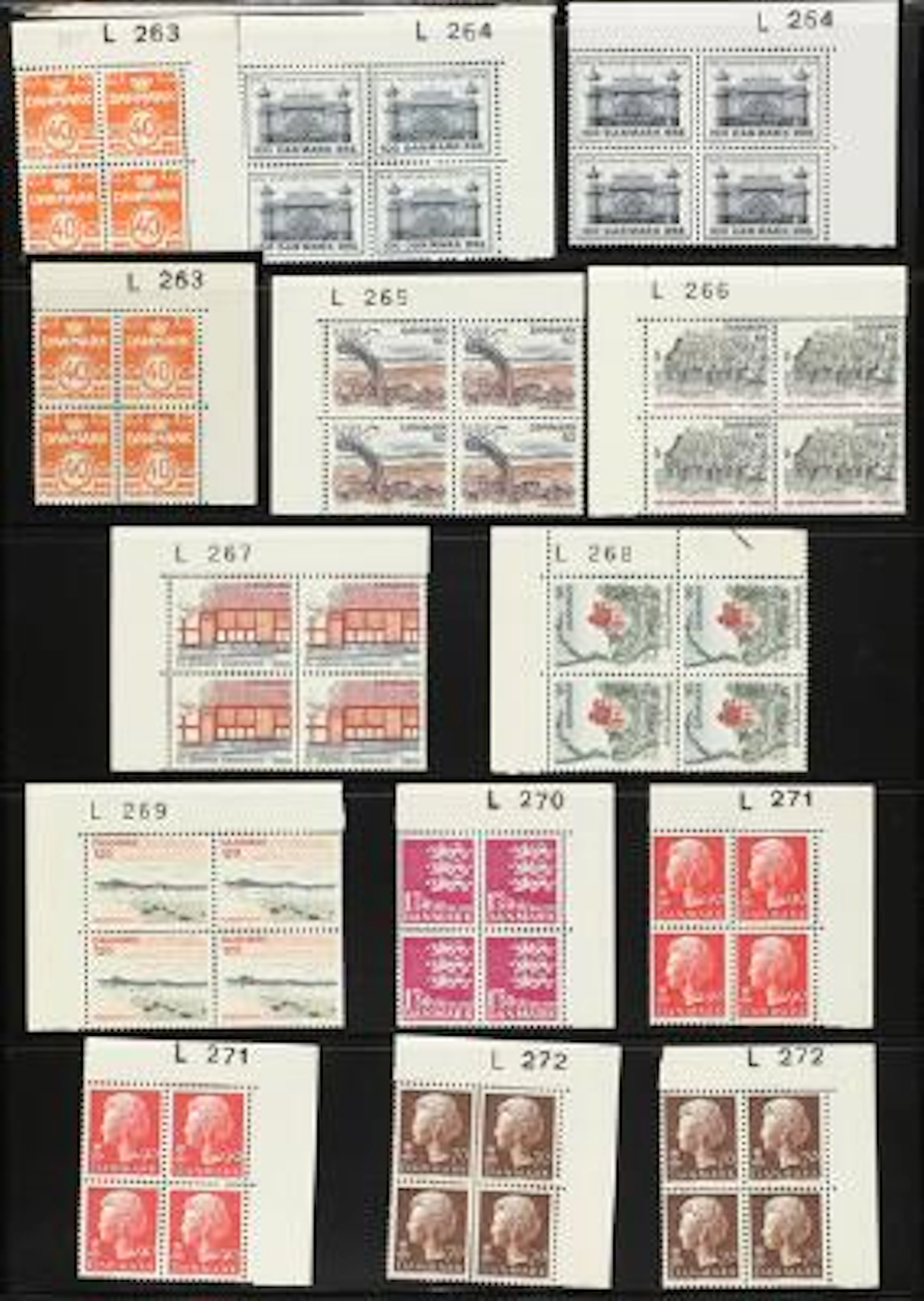 Denmark. 1961-2010. Plate blocks. Apparently complete collection upper