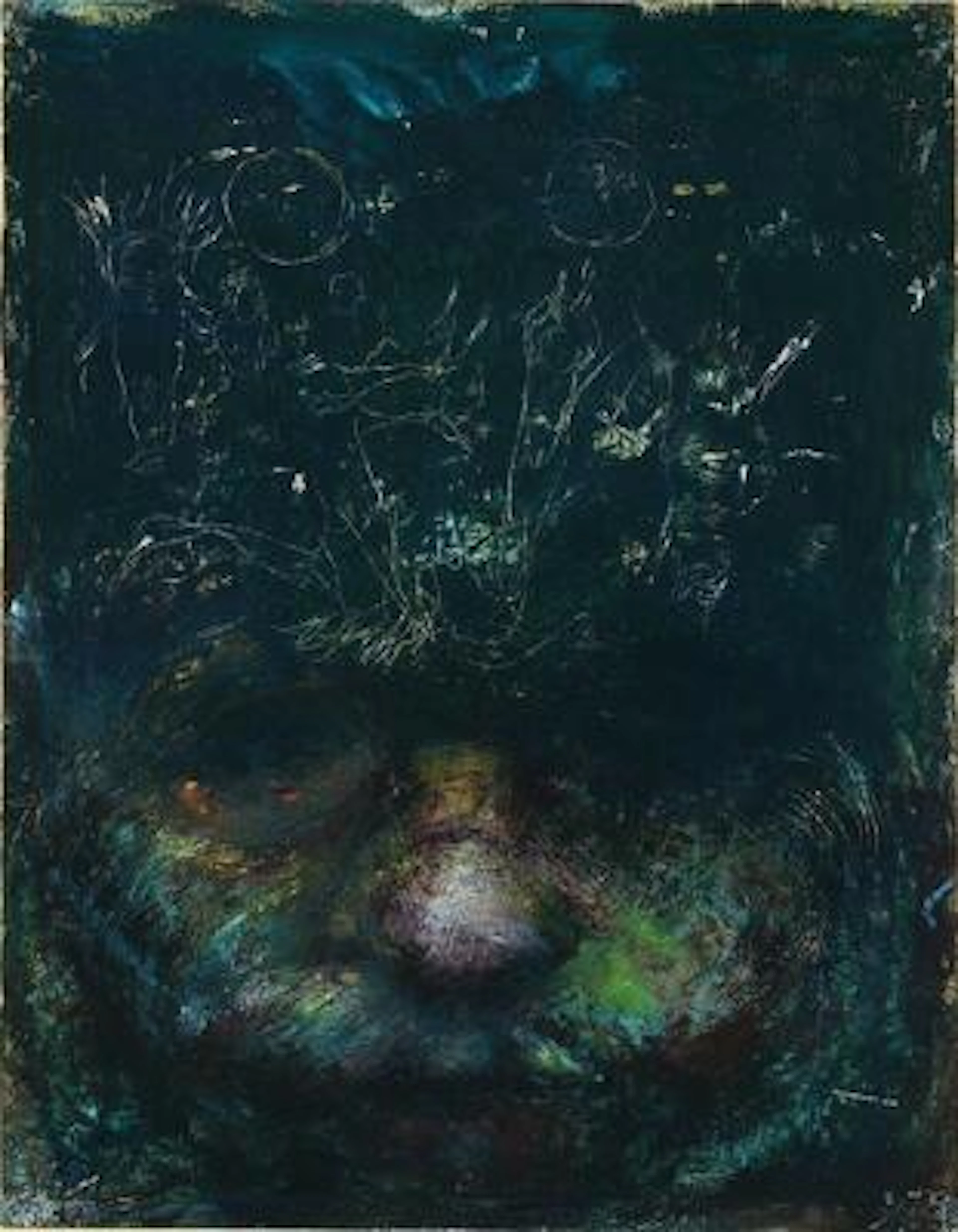 Kurt Trampedach: Portrait, 1994. Unsigned. Oil on paper. 35 × 27 cm.