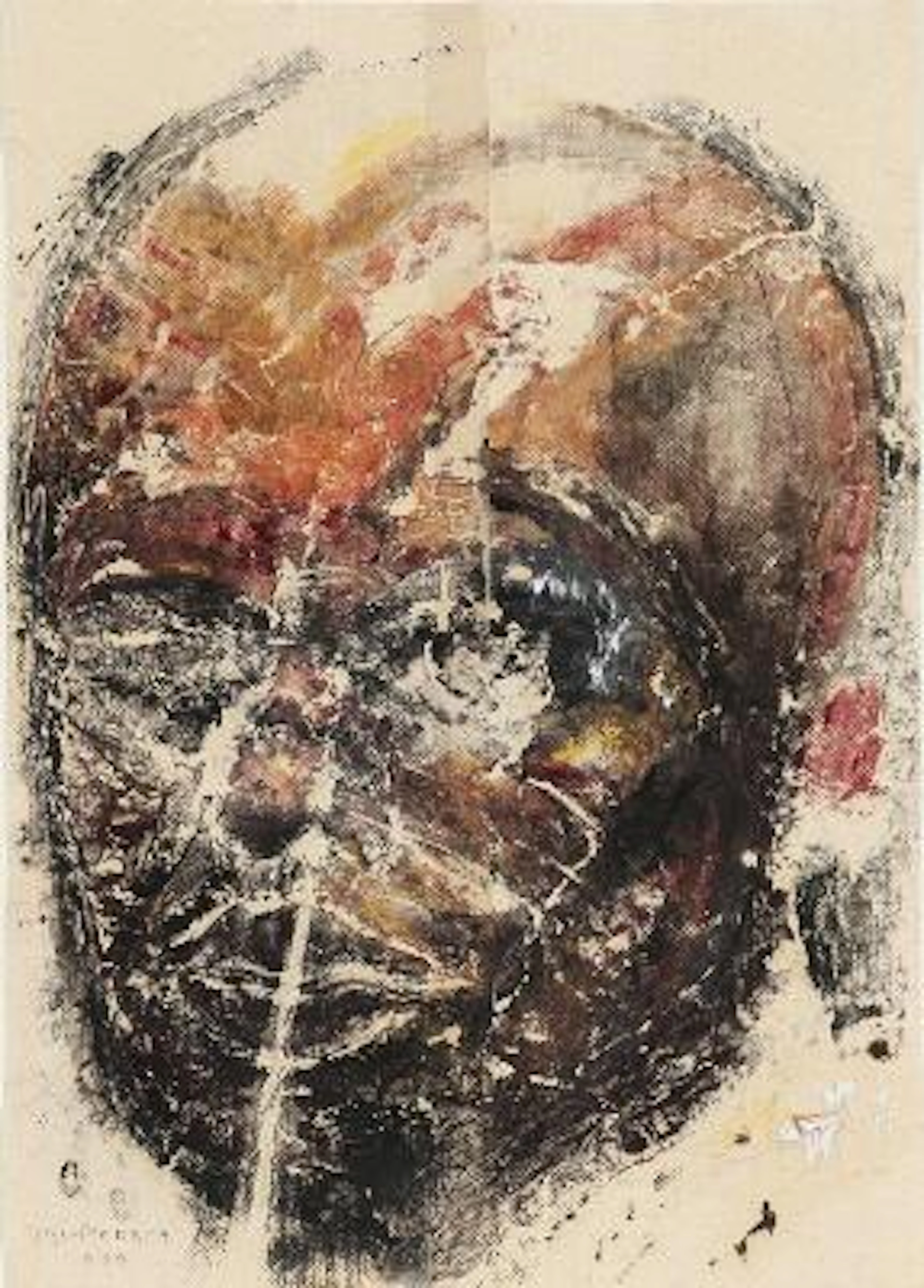 Kurt Trampedach: Untitled. Signed Trampedach 000. Oil on paper. Monotype.