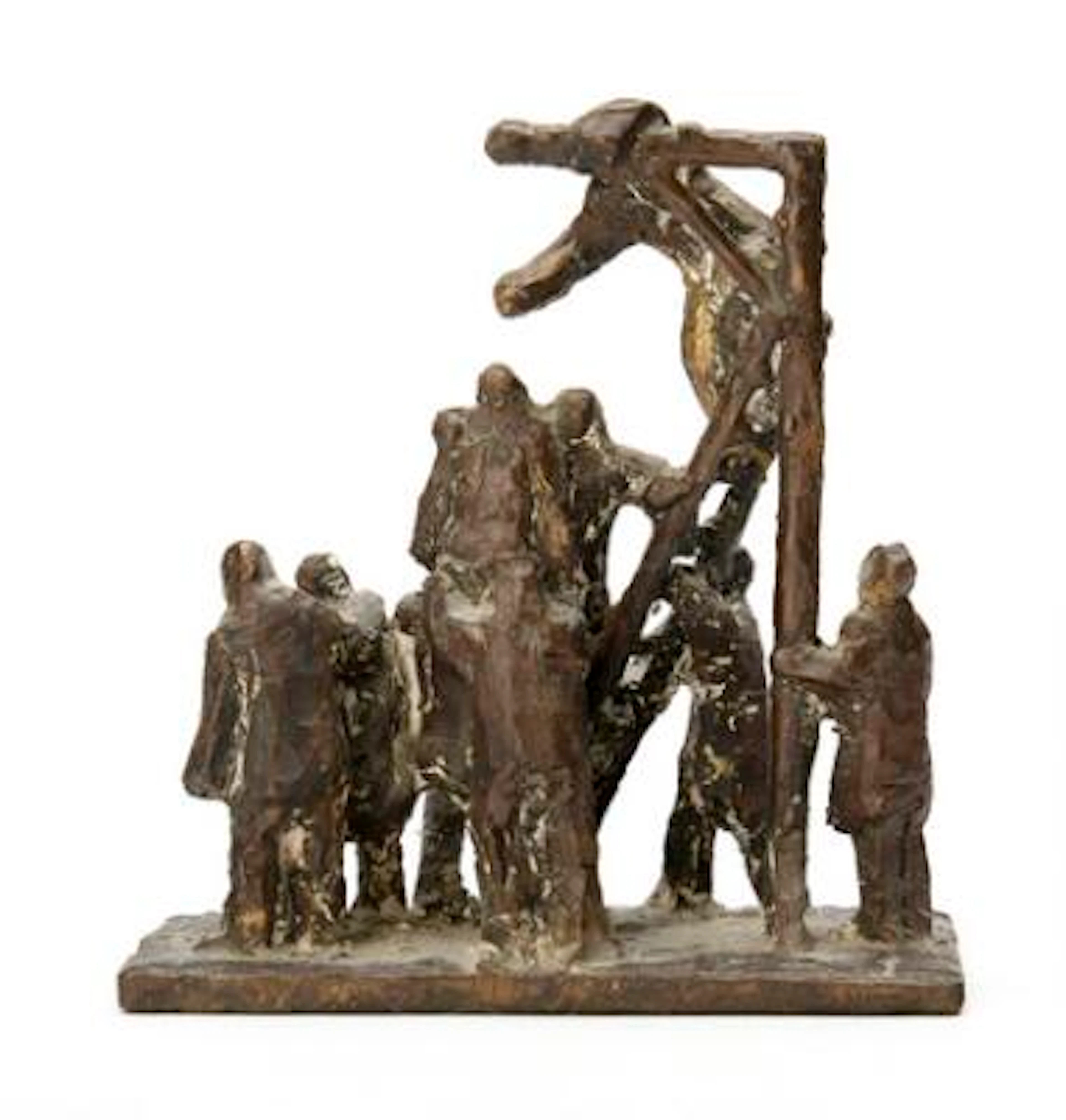 Barry Lereng Wilmont: At the Gallows. Signed Barry Wilmont 1970. Patinated