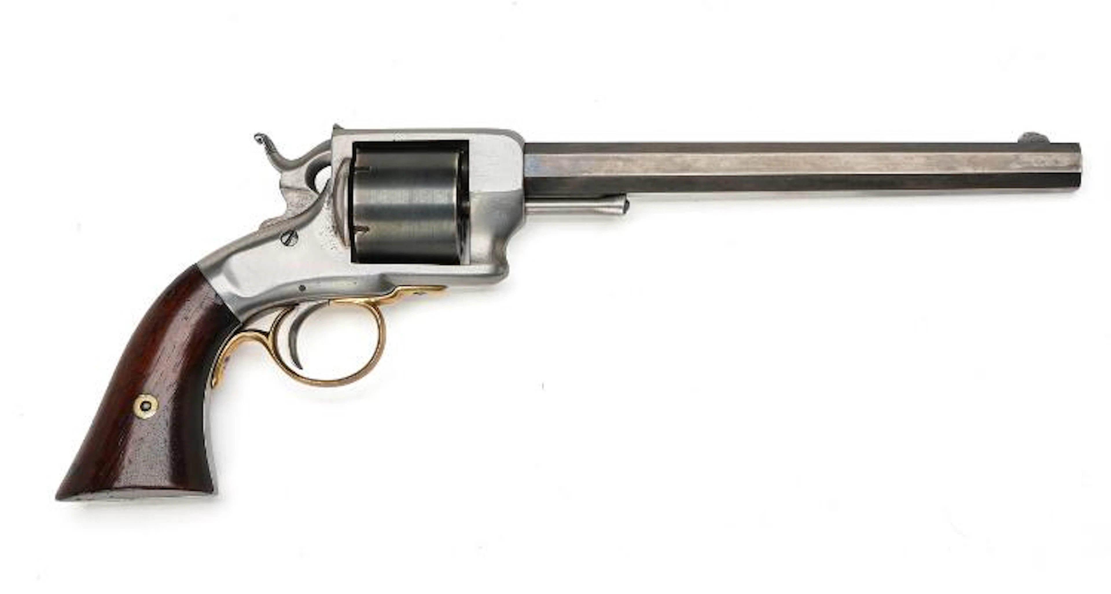 A rare American Civil War E. A. Prescott iron framed revolver no.