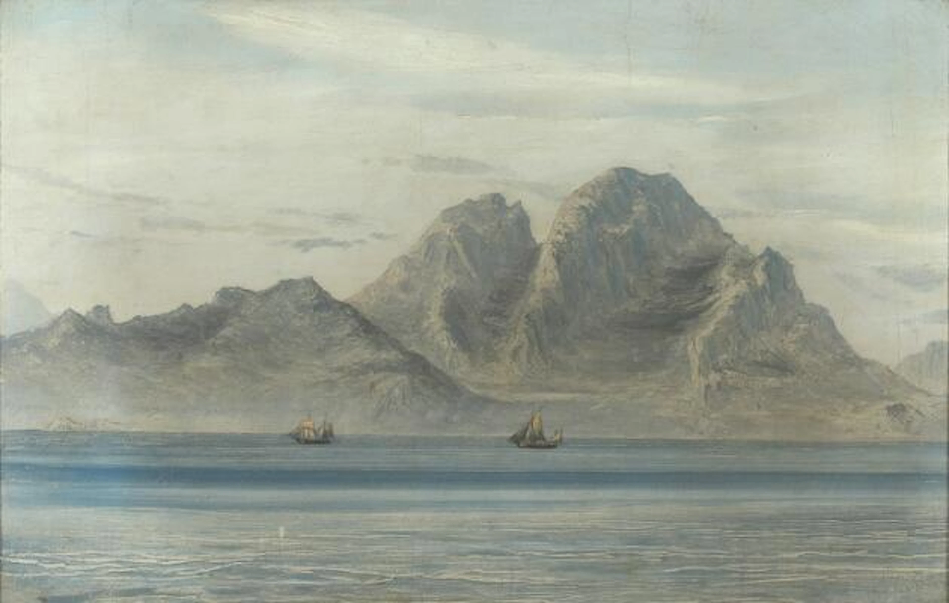 Anton Melbye: From the Straits of Gibraltar. Signed and dated A. Melbye