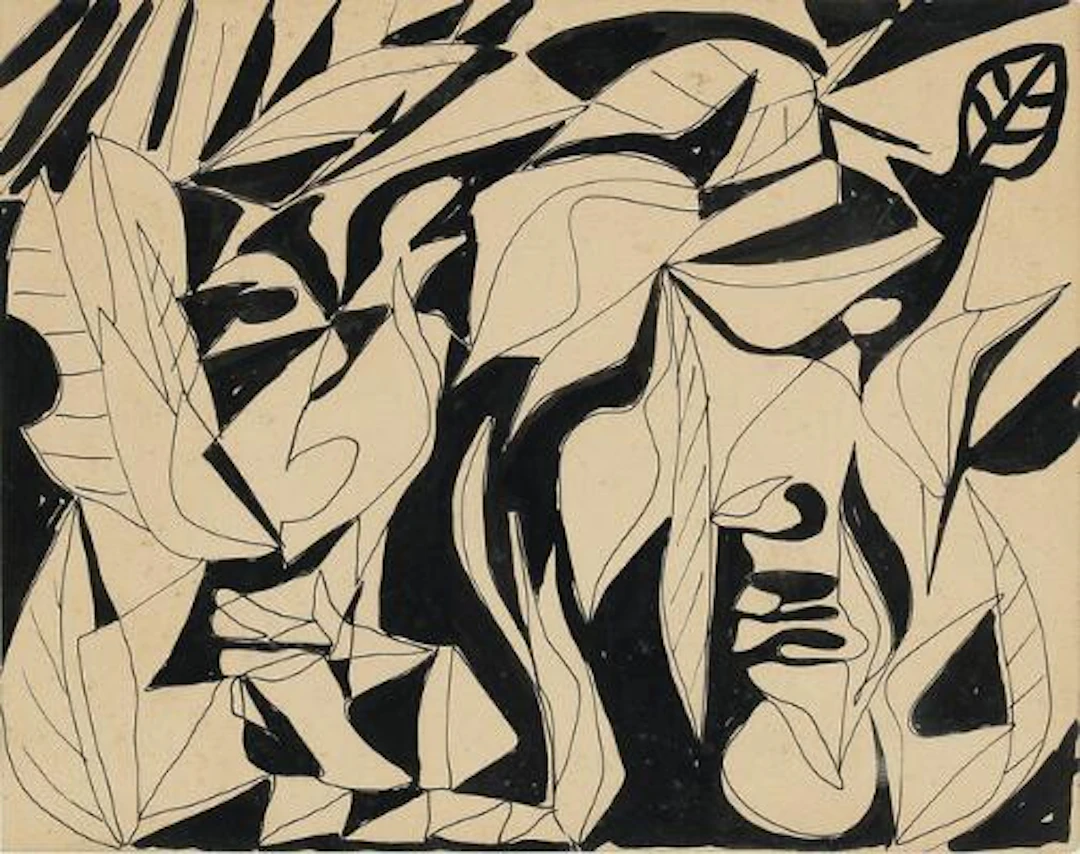 Richard Mortensen: Page from sketchbook "Ballet des Ombres", 5–8/7