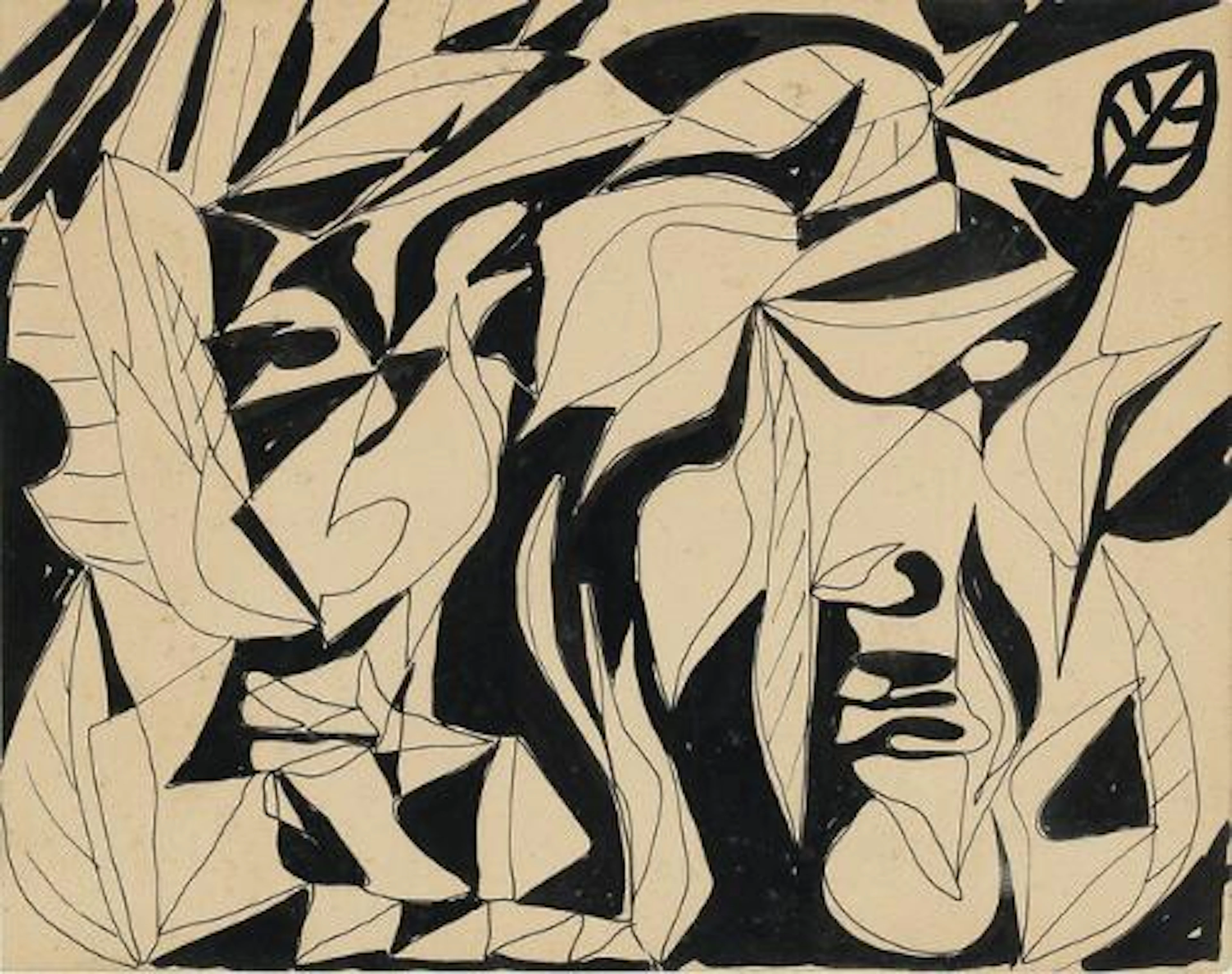 Richard Mortensen: Page from sketchbook "Ballet des Ombres", 5–8/7