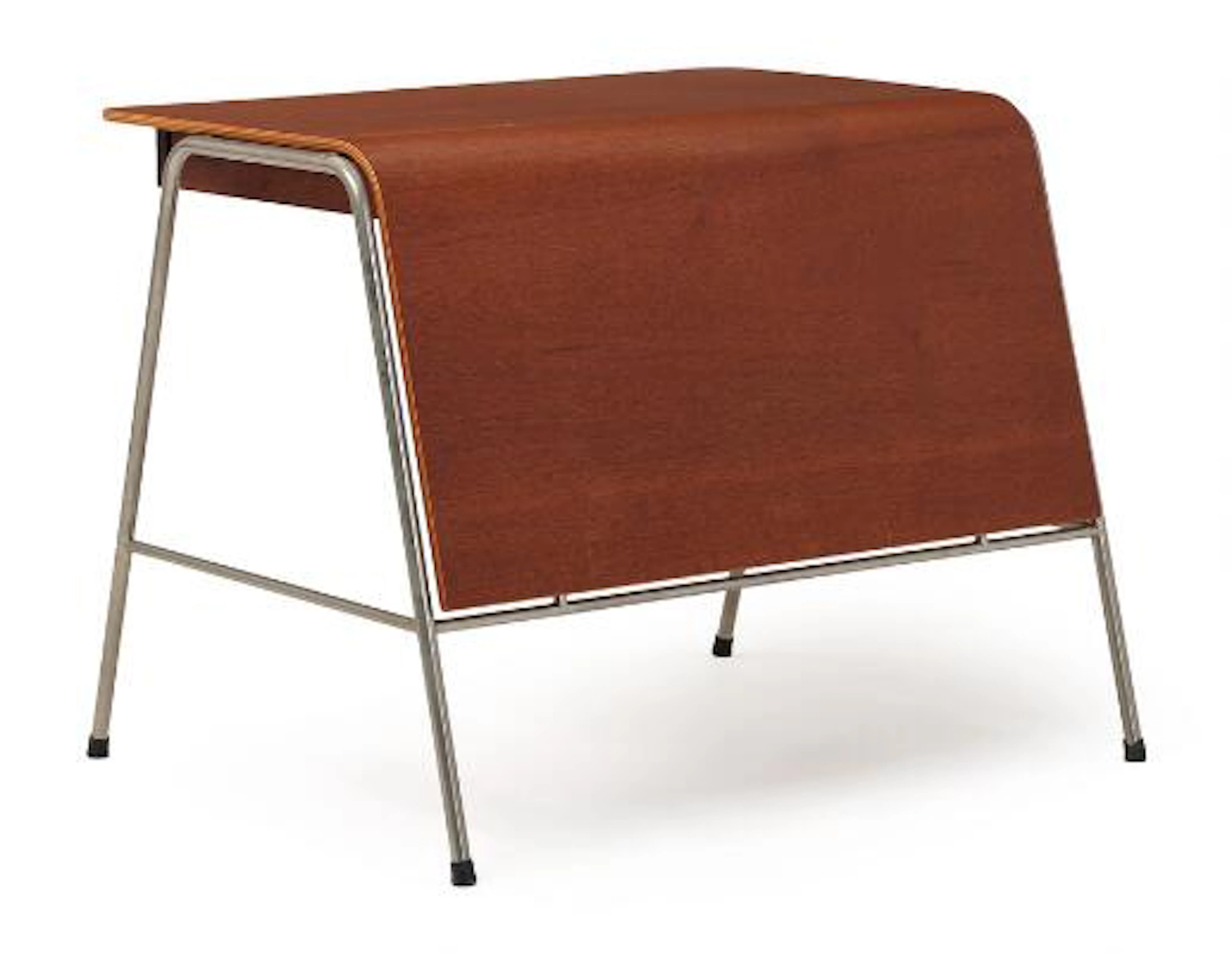 Arne Jacobsen: “Munkegaard”. Teacher's desk with mat chromed steel
